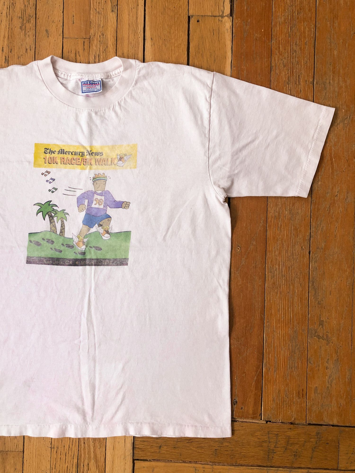 1998 Single Stitch Faded '10K Race/5K Walk' T-Shirt