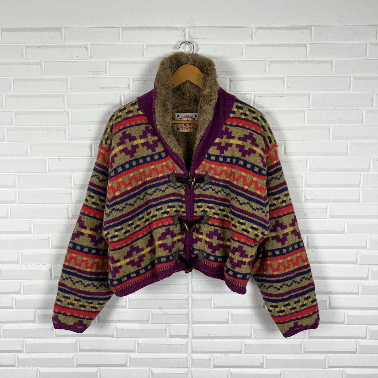 Japanese Brand RARE MINK FUR JACKET PERFECTION AQUAN B NAVAJO AZTEC DESIGN Size US M / EU 48-50 / 2 - 9 Thumbnail