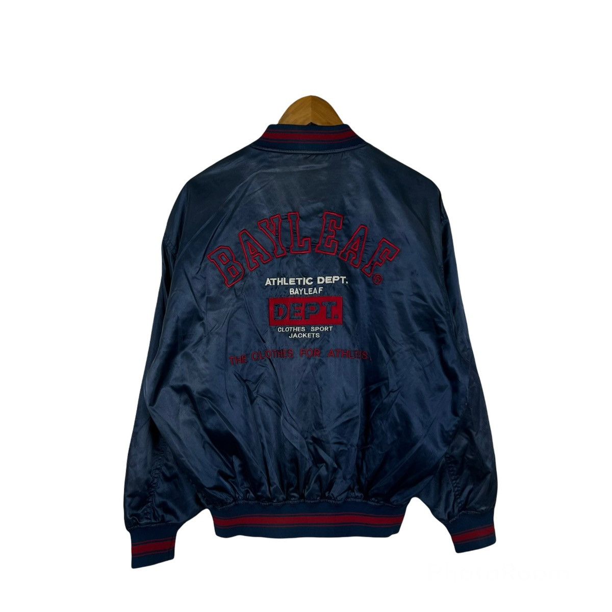 BAYLEAF ATHLETIC DEPT BIG LOGO EMBROIDERED BOMBER JACKET