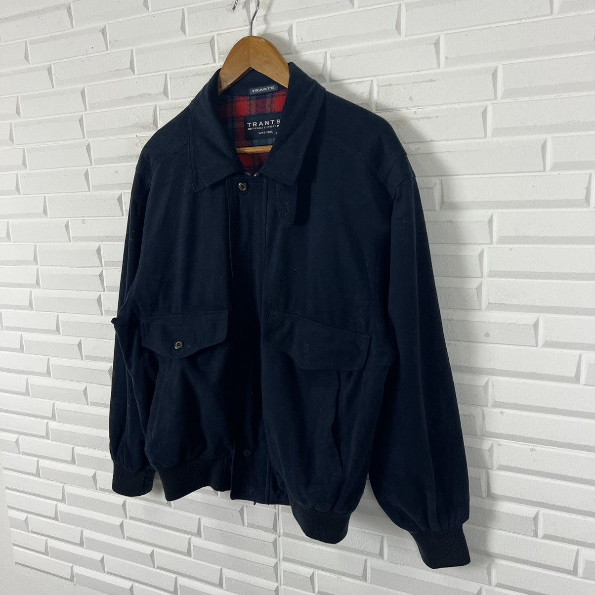 Japanese Brand VINTAGE BOMBER JACKET TRANTS TARTAN DESIGN LINING Size US M / EU 48-50 / 2 - 3 Thumbnail