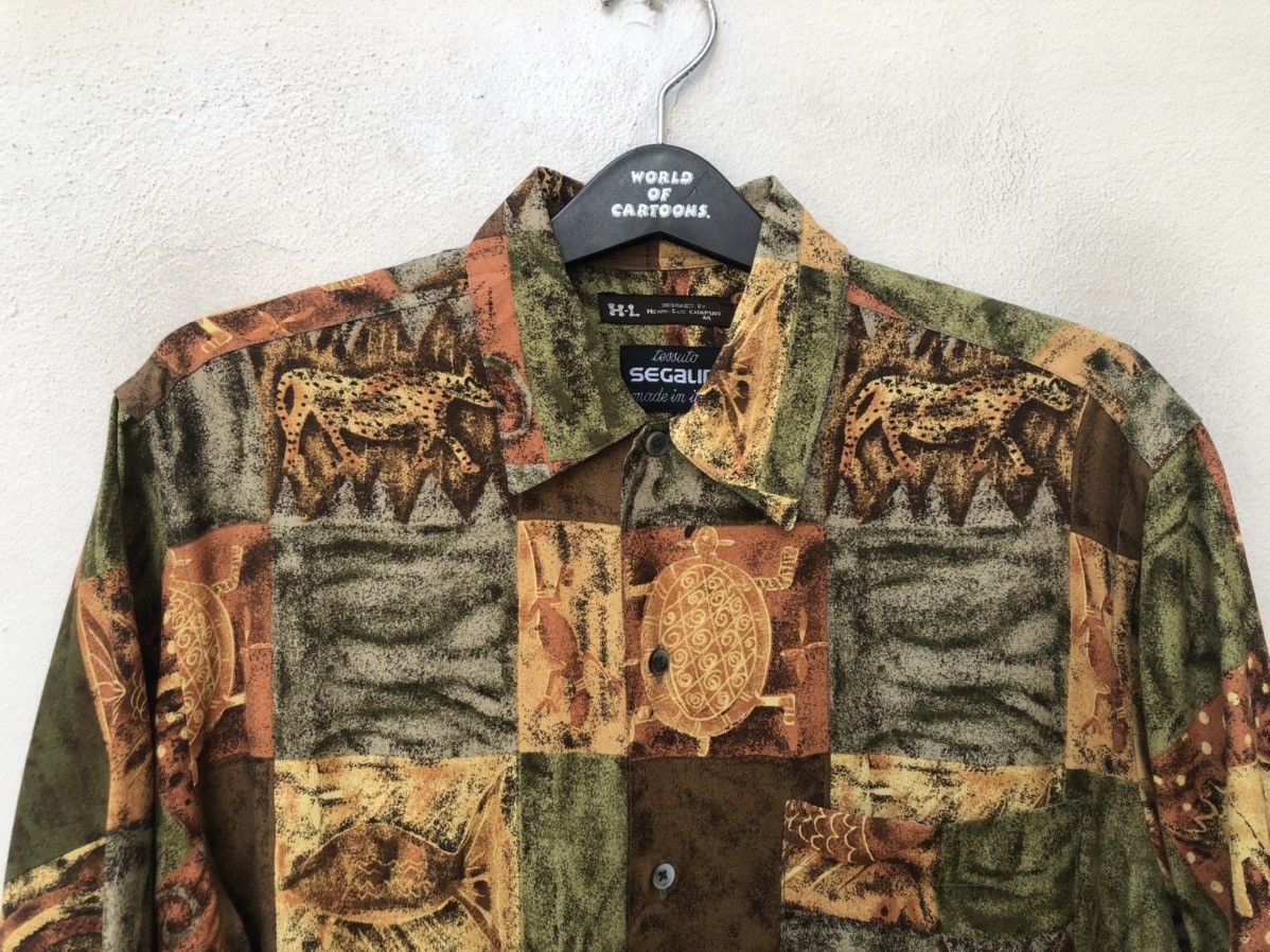 Vintage Henri-luc Chapuis Tessuto Segalini Fossil Rayon Hawaiian Size US M / EU 48-50 / 2 - 4 Thumbnail