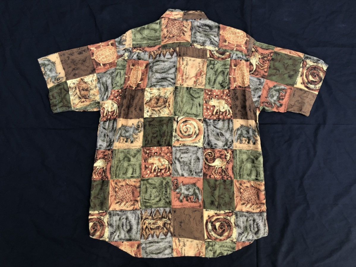 Vintage Henri-luc Chapuis Tessuto Segalini Fossil Rayon Hawaiian Size US M / EU 48-50 / 2 - 2 Thumbnail