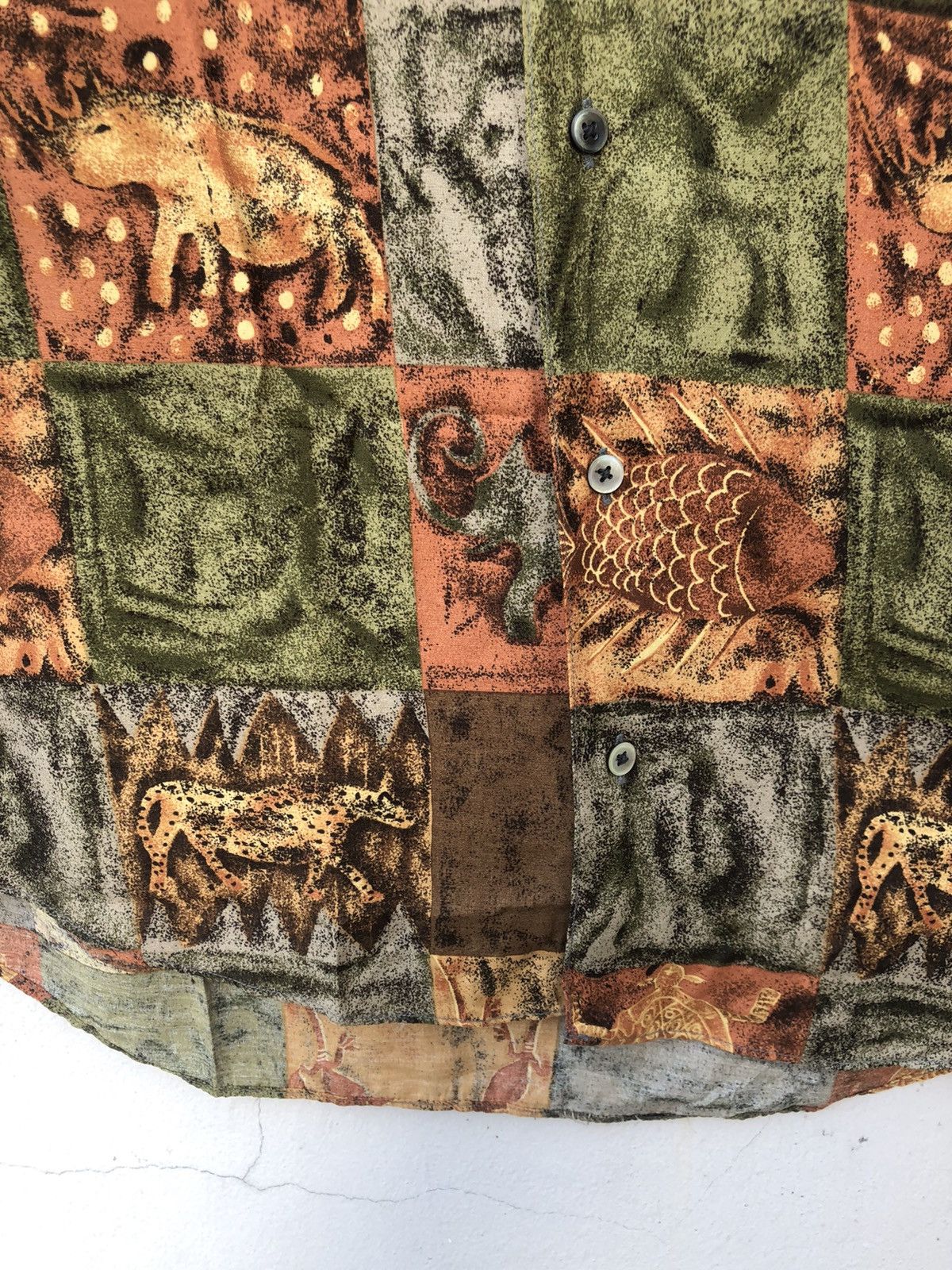Vintage Henri-luc Chapuis Tessuto Segalini Fossil Rayon Hawaiian Size US M / EU 48-50 / 2 - 9 Thumbnail