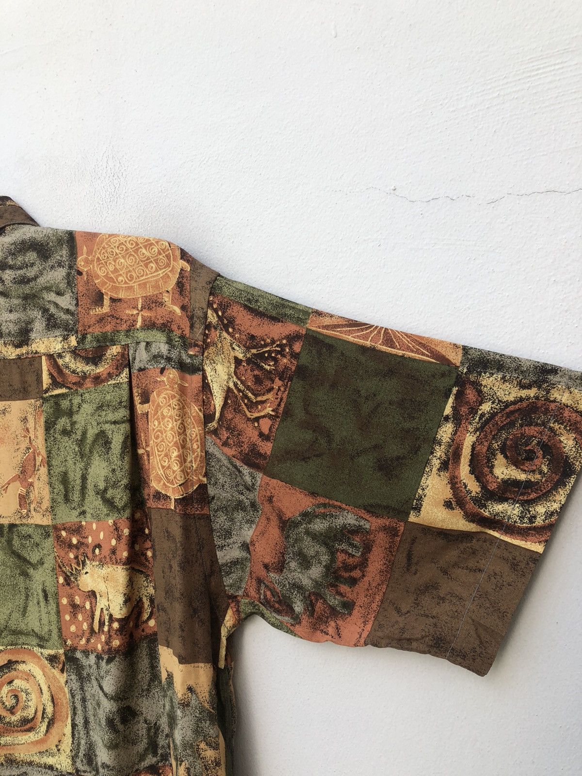 Vintage Henri-luc Chapuis Tessuto Segalini Fossil Rayon Hawaiian Size US M / EU 48-50 / 2 - 13 Thumbnail