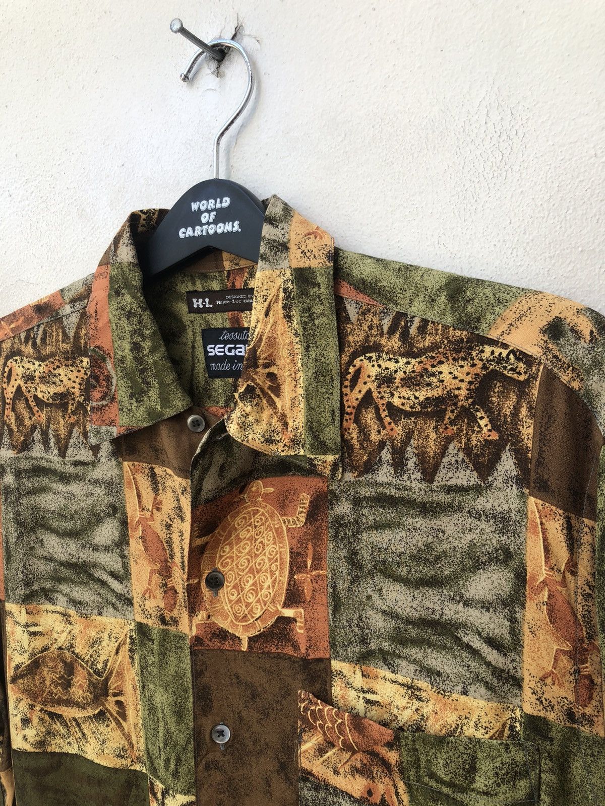 Vintage Henri-luc Chapuis Tessuto Segalini Fossil Rayon Hawaiian Size US M / EU 48-50 / 2 - 5 Thumbnail