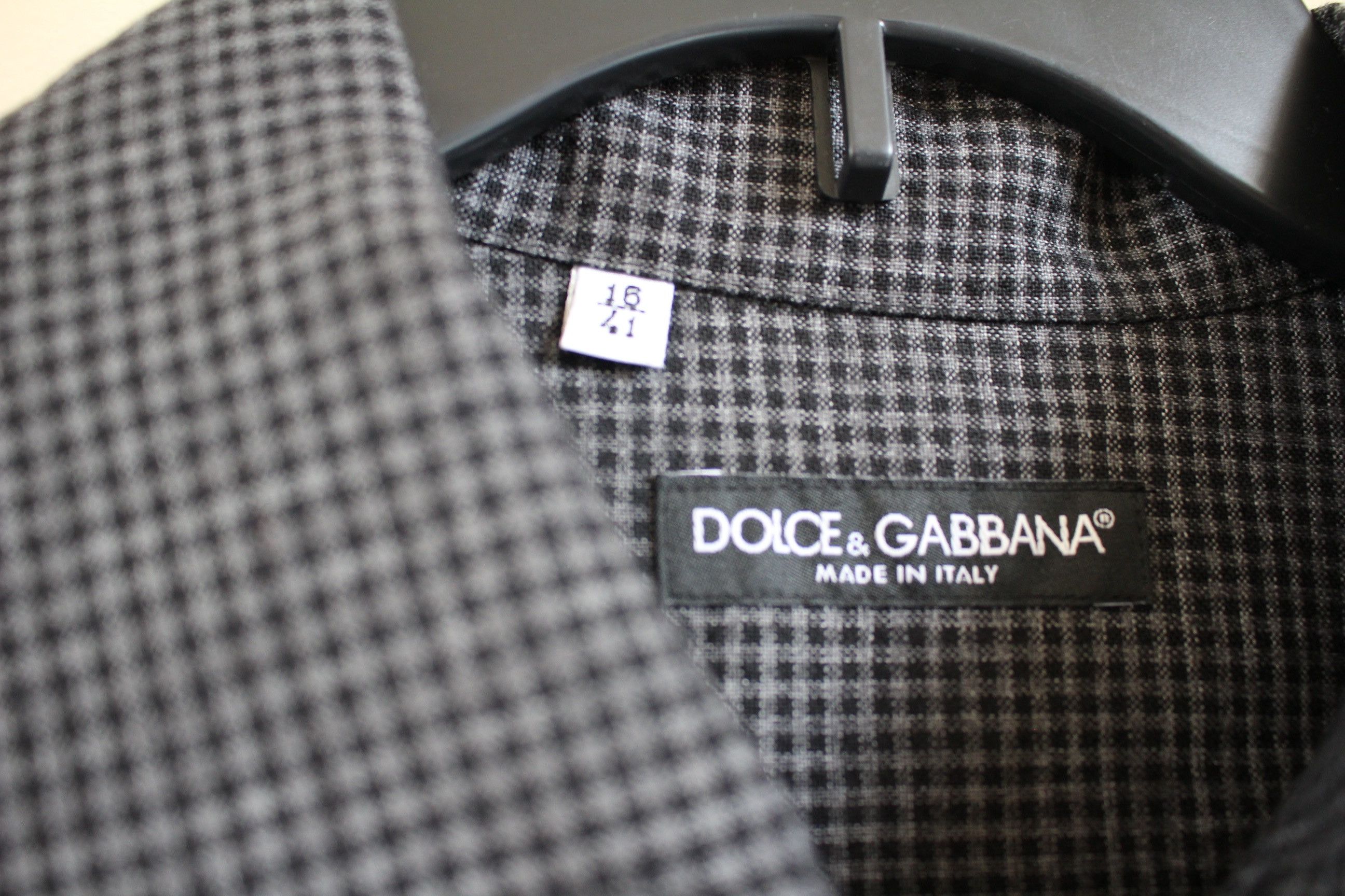 Dolce & Gabbana Grey & Black Wool Blend Button Up Size US M / EU 48-50 / 2 - 12 Thumbnail