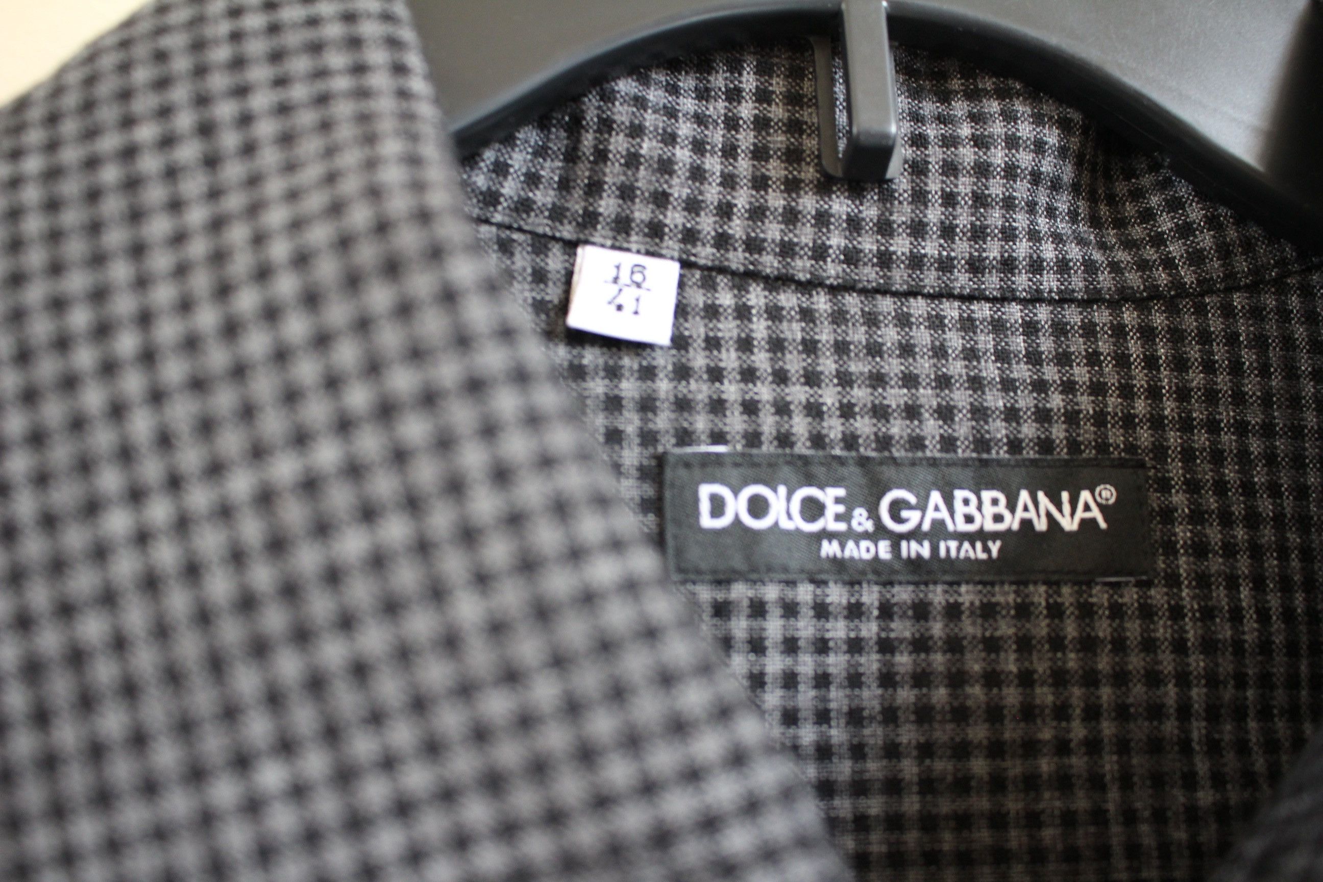 Dolce & Gabbana Grey & Black Wool Blend Button Up Size US M / EU 48-50 / 2 - 13 Thumbnail