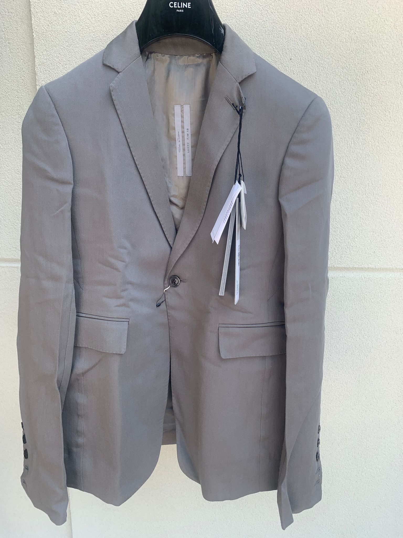 Rick Owens FW19 73CM Blazer in Dust Size US M / EU 48-50 / 2 - 2 Thumbnail