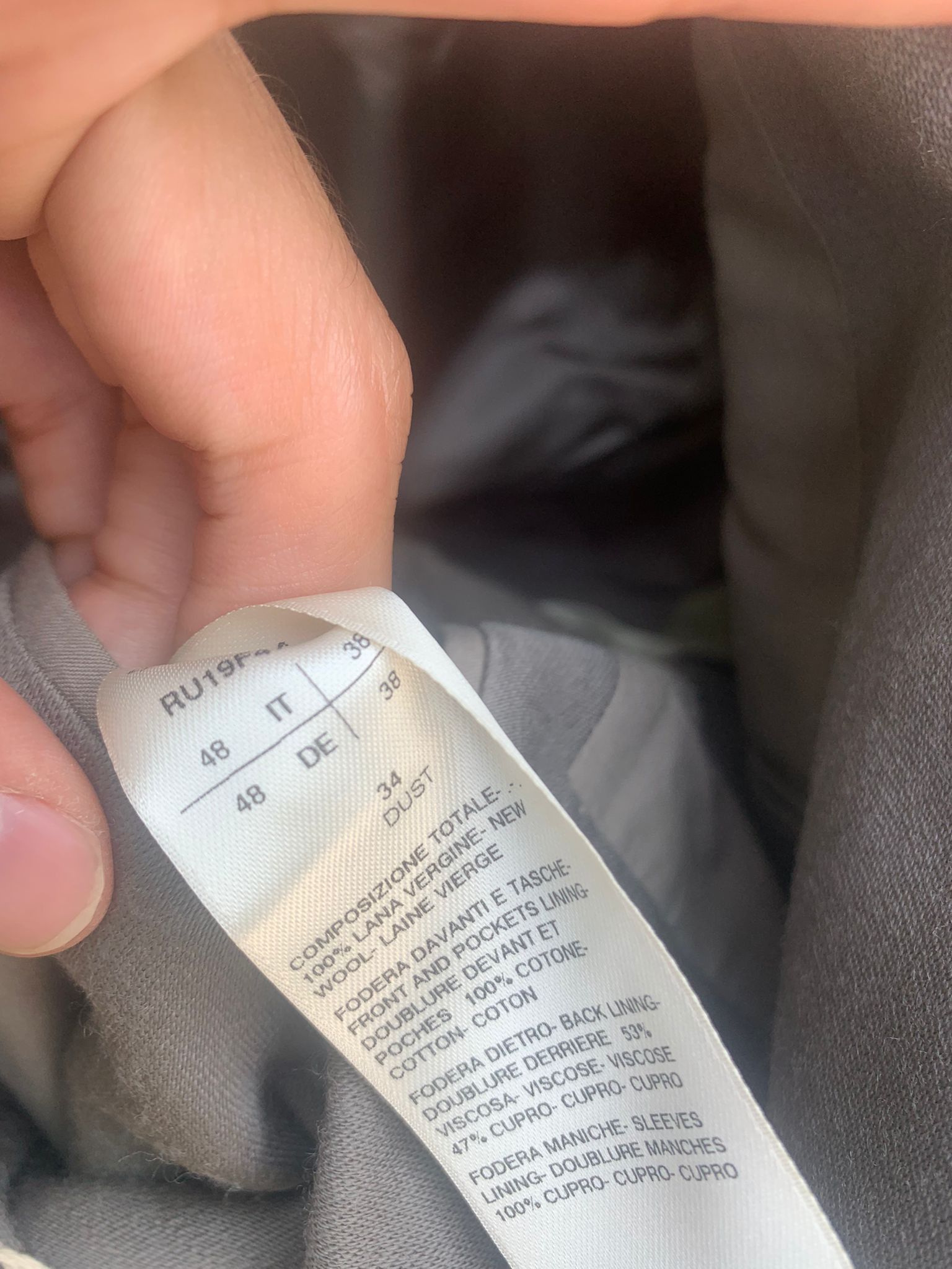 Rick Owens FW19 73CM Blazer in Dust Size US M / EU 48-50 / 2 - 8 Thumbnail