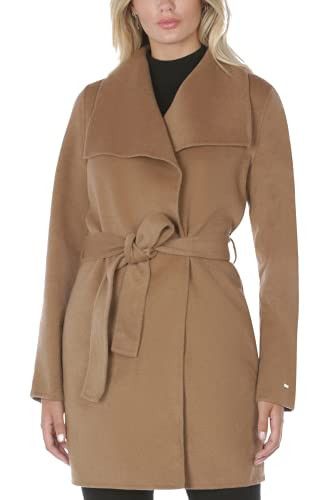  TAHARI Women's Wool Wrap Coat with Tie Belt, True