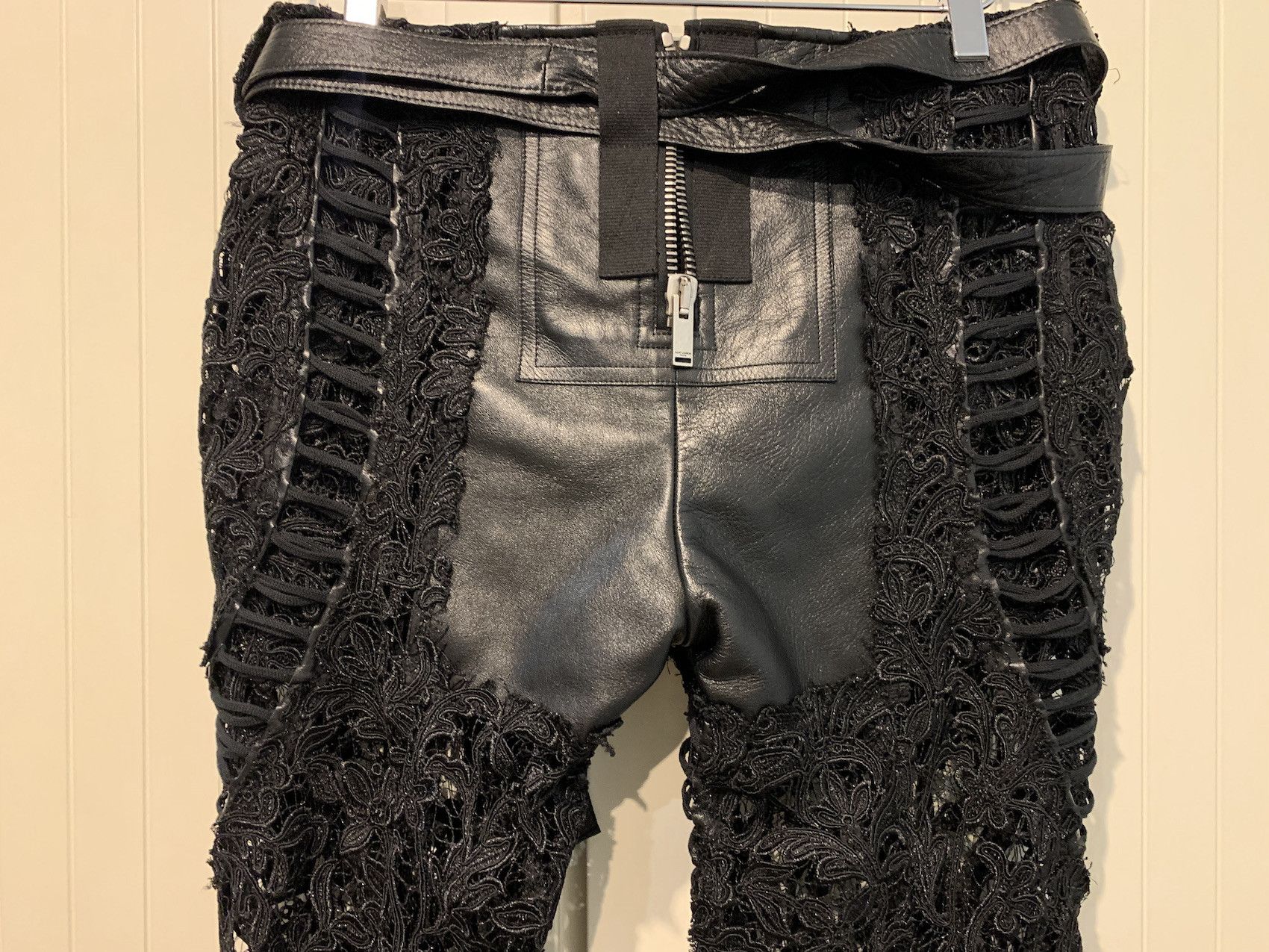 Saint Laurent Paris FW'18 Catwalk Pant Laces & Leather Size 28" / US 6 / IT 42 - 8 Thumbnail