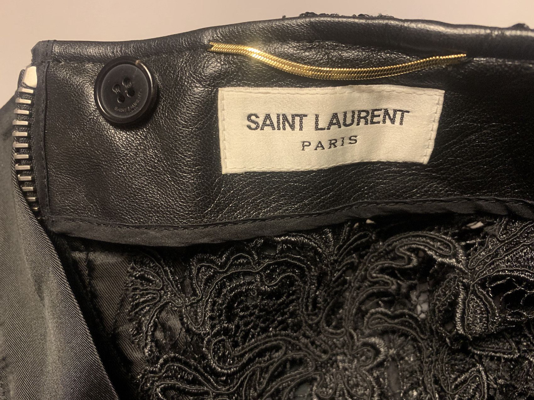 Saint Laurent Paris FW'18 Catwalk Pant Laces & Leather Size 28" / US 6 / IT 42 - 4 Thumbnail