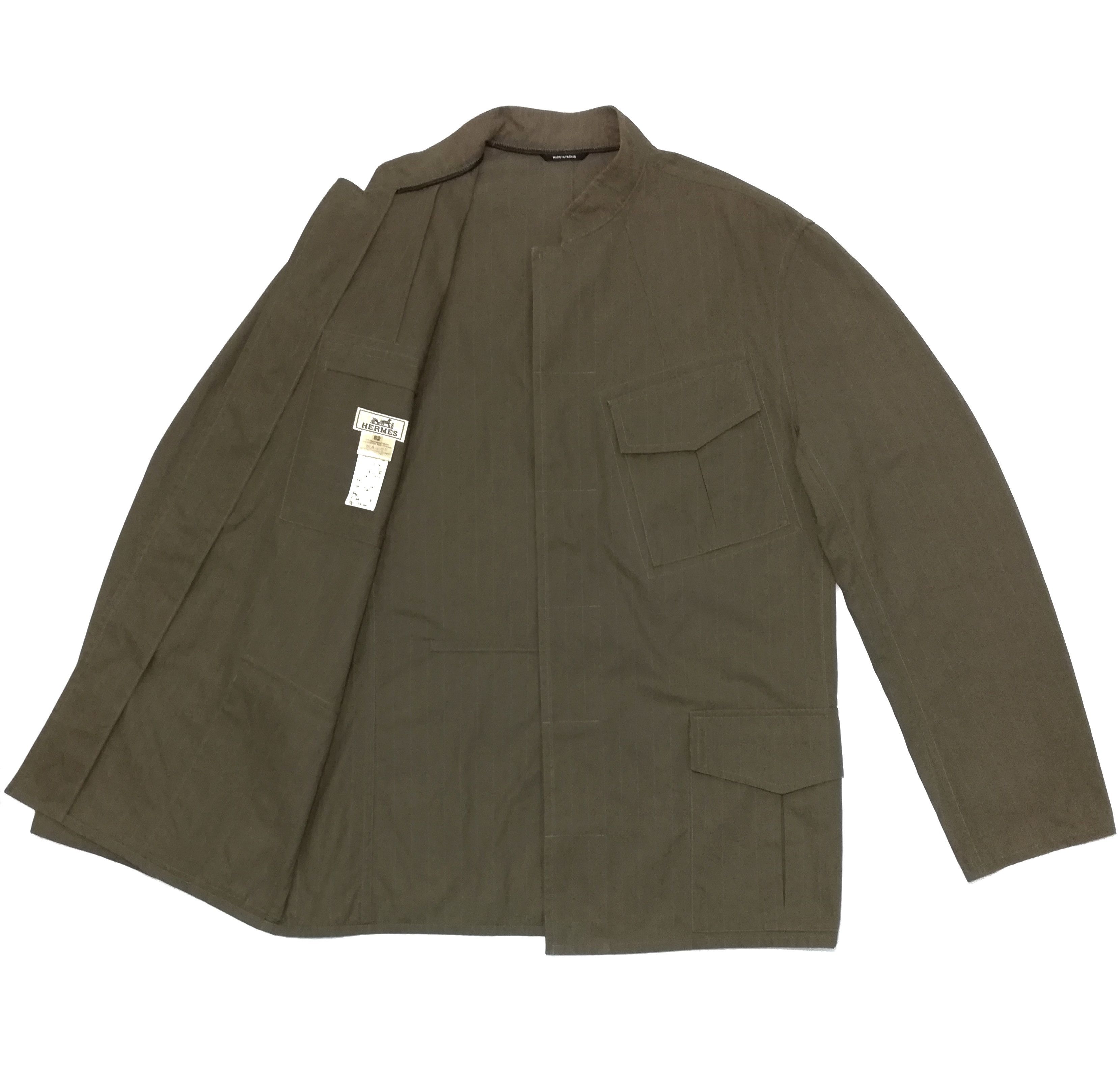 Hermes 🔥Hermes Cargo Pocket Mandarin Collar Stripe Parka Coat🔥 Size US M / EU 48-50 / 2 - 1 Thumbnail