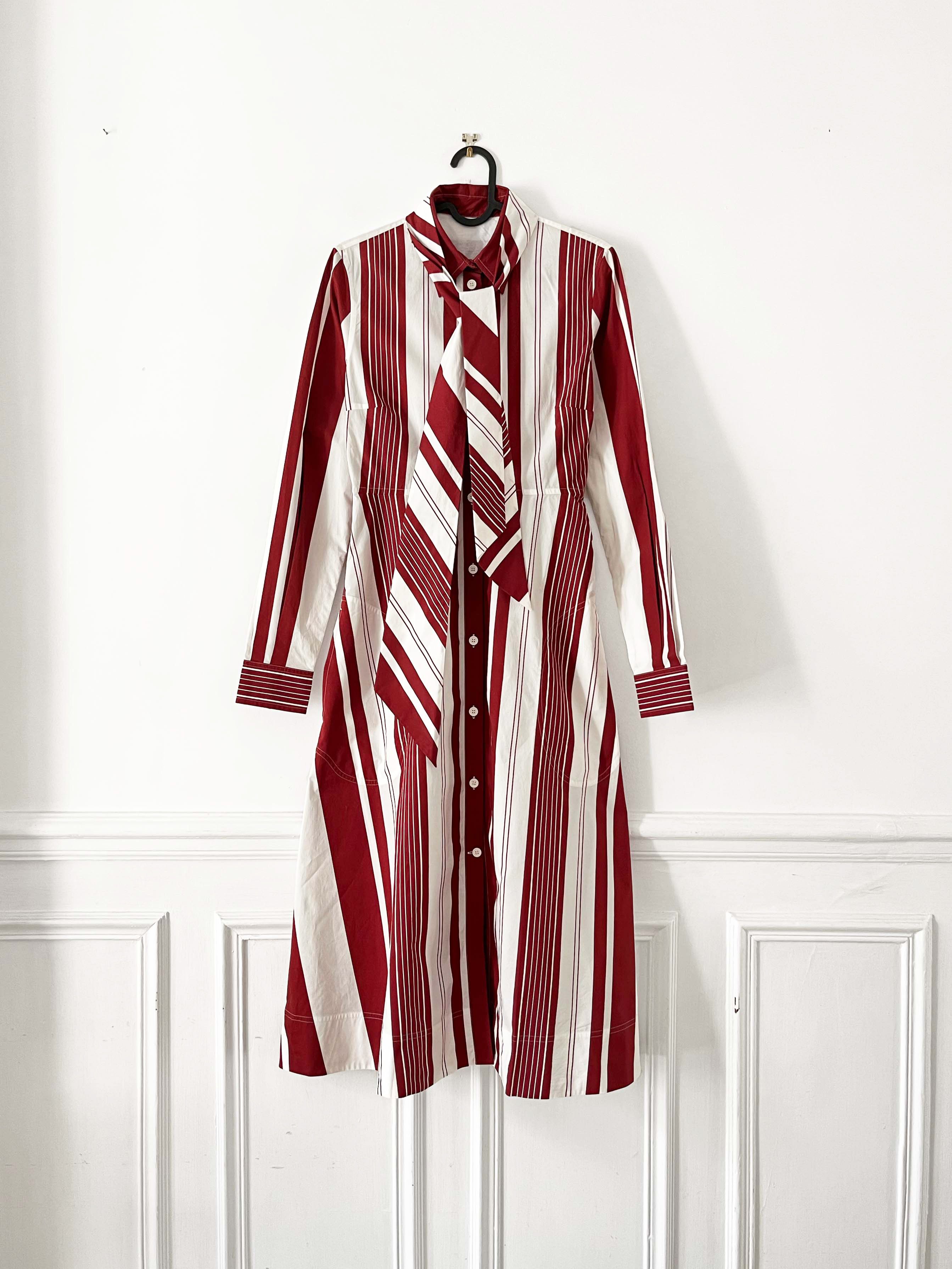 image of Celine By Phoebe Philo Red Stripe Dress, Women's (Size XS)