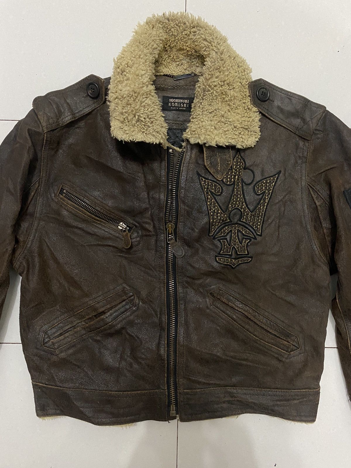Japanese Brand RARE VTG YOSHIYUKI KONOSHI Leather Jacket Size US L / EU 52-54 / 3 - 4 Thumbnail