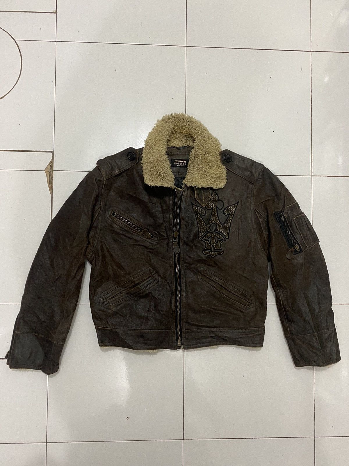 Japanese Brand RARE VTG YOSHIYUKI KONOSHI Leather Jacket Size US L / EU 52-54 / 3 - 3 Thumbnail