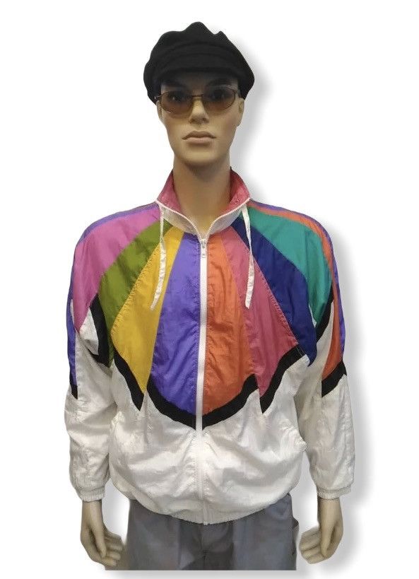 image of Colours x Vintage Milano Sport Color Block “Rainbow“ Jacket, Men's (Size Large)