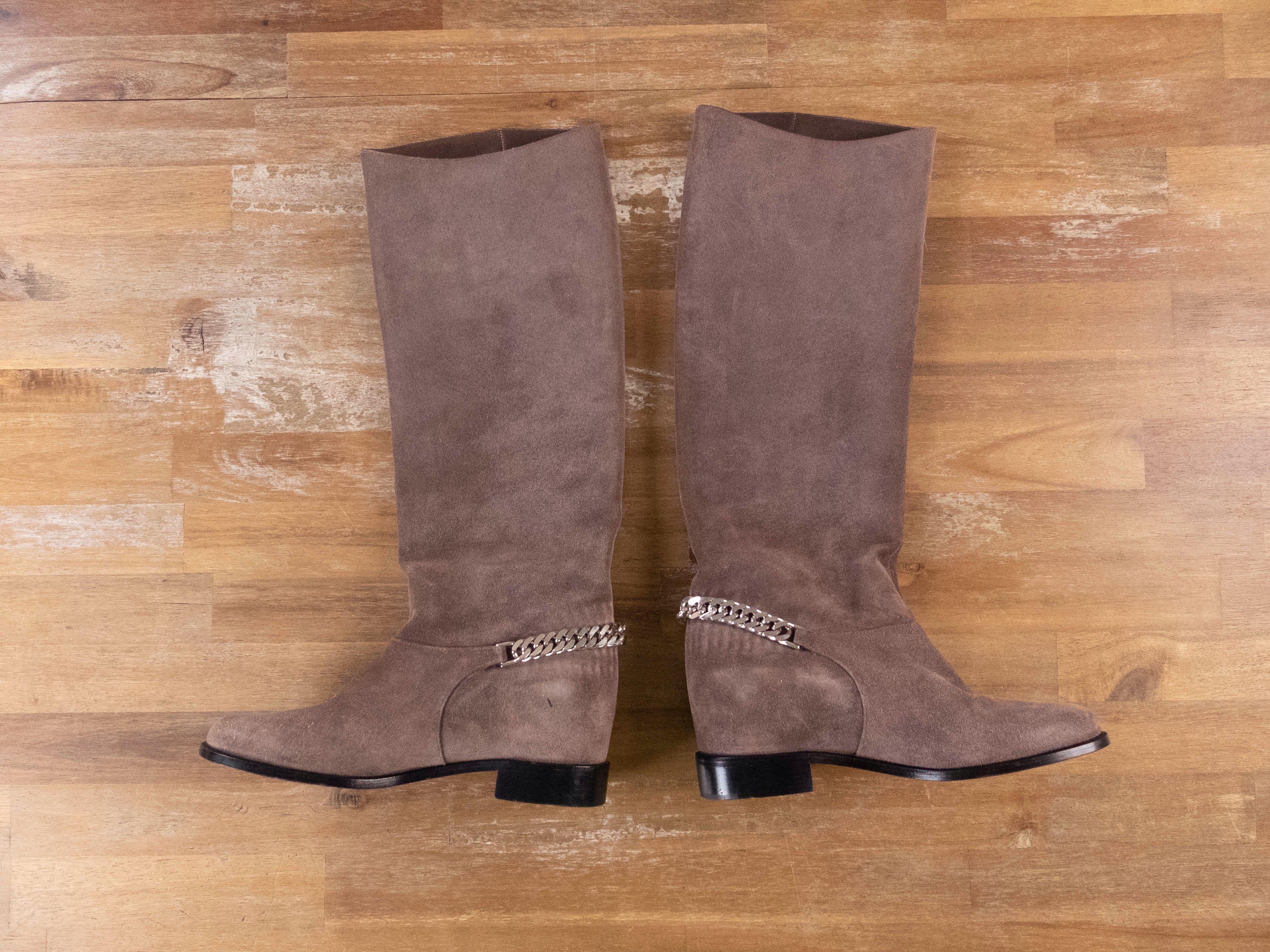 Christian Louboutin CHRISTIAN LOUBOUTIN Cate Boot dark beige brown suede boots Size US 5.5 / IT 35.5 - 1 Thumbnail