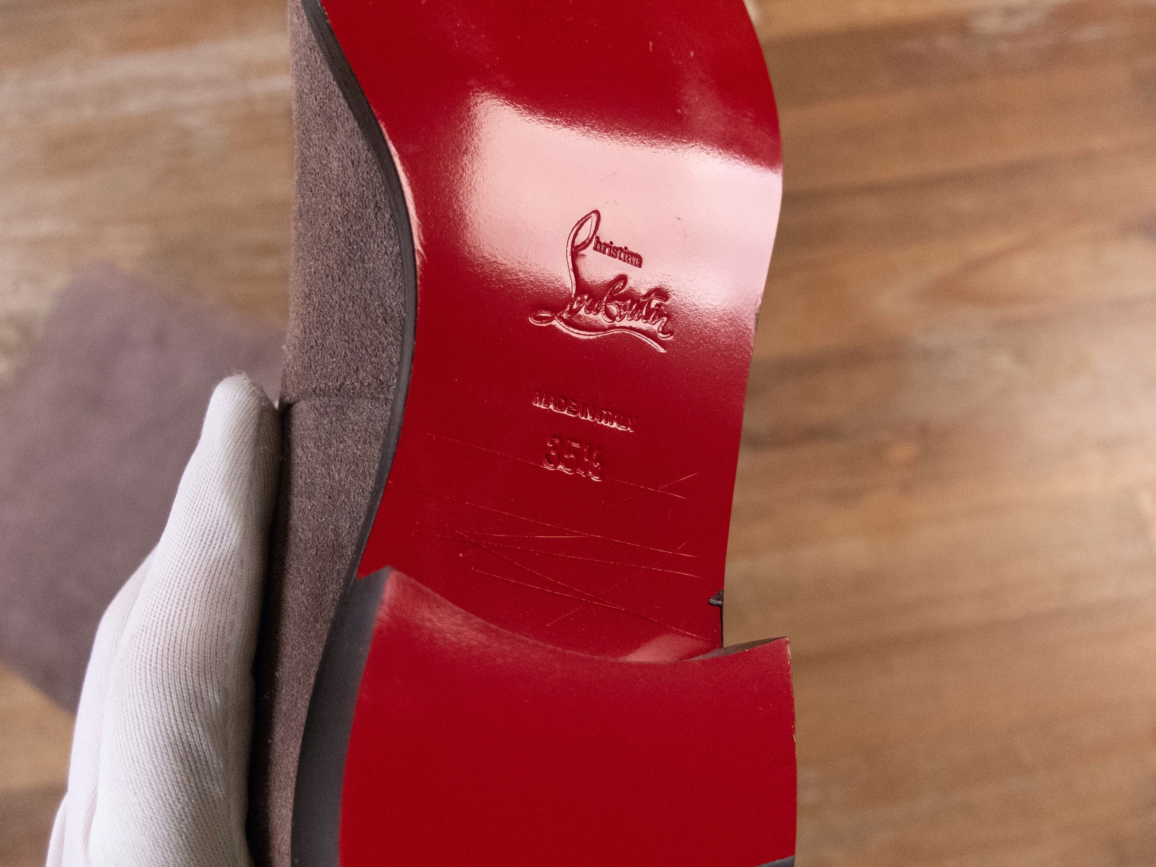 Christian Louboutin CHRISTIAN LOUBOUTIN Cate Boot dark beige brown suede boots Size US 5.5 / IT 35.5 - 10 Thumbnail