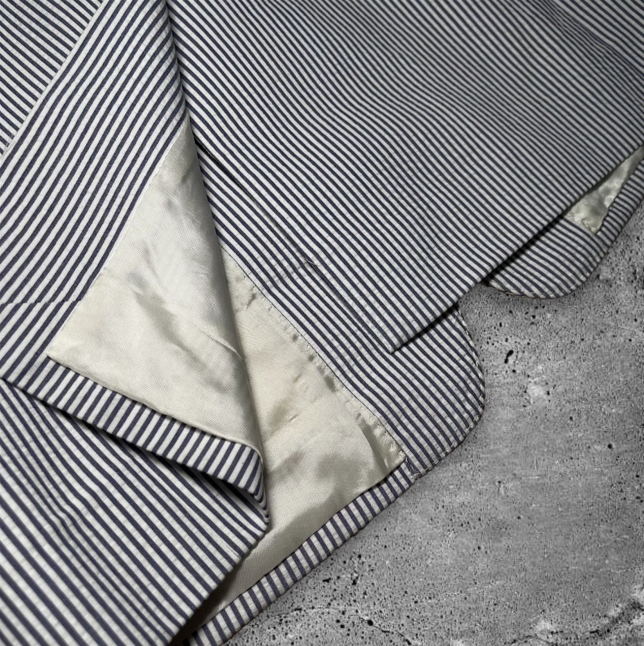 Celine × Hedi Slimane CELINE BY HEDI SLIMANE “SS20 STRIPED CLASSIC JACKET” Size 44R - 13 Thumbnail