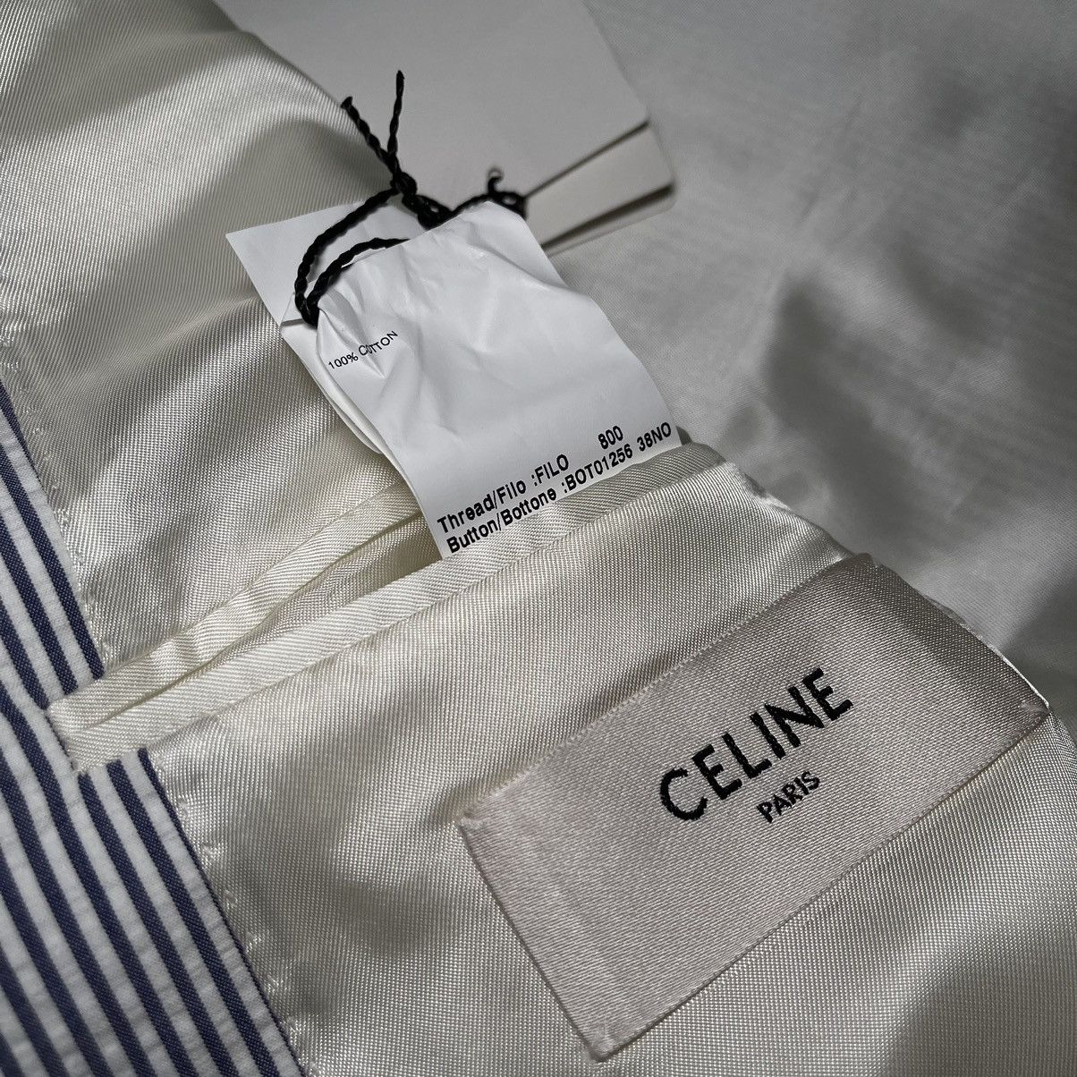 Celine × Hedi Slimane CELINE BY HEDI SLIMANE “SS20 STRIPED CLASSIC JACKET” Size 44R - 11 Thumbnail