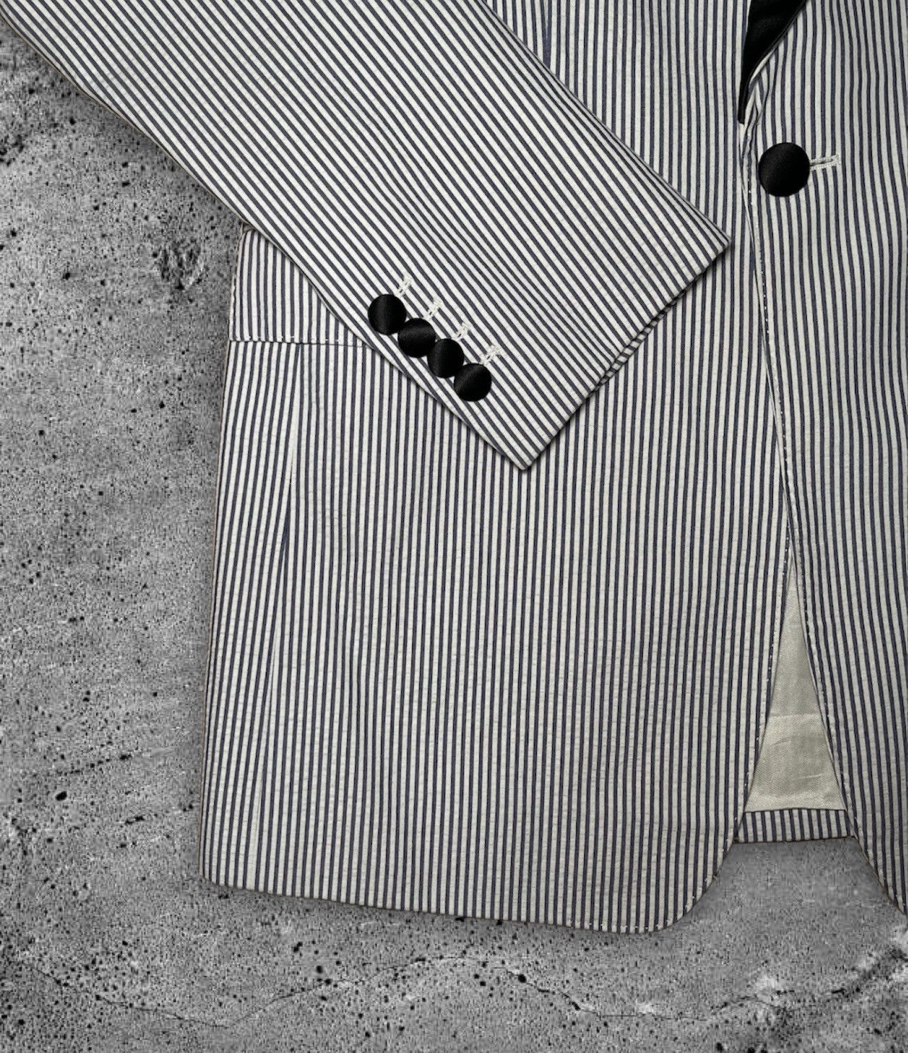 Celine × Hedi Slimane CELINE BY HEDI SLIMANE “SS20 STRIPED CLASSIC JACKET” Size 44R - 5 Thumbnail