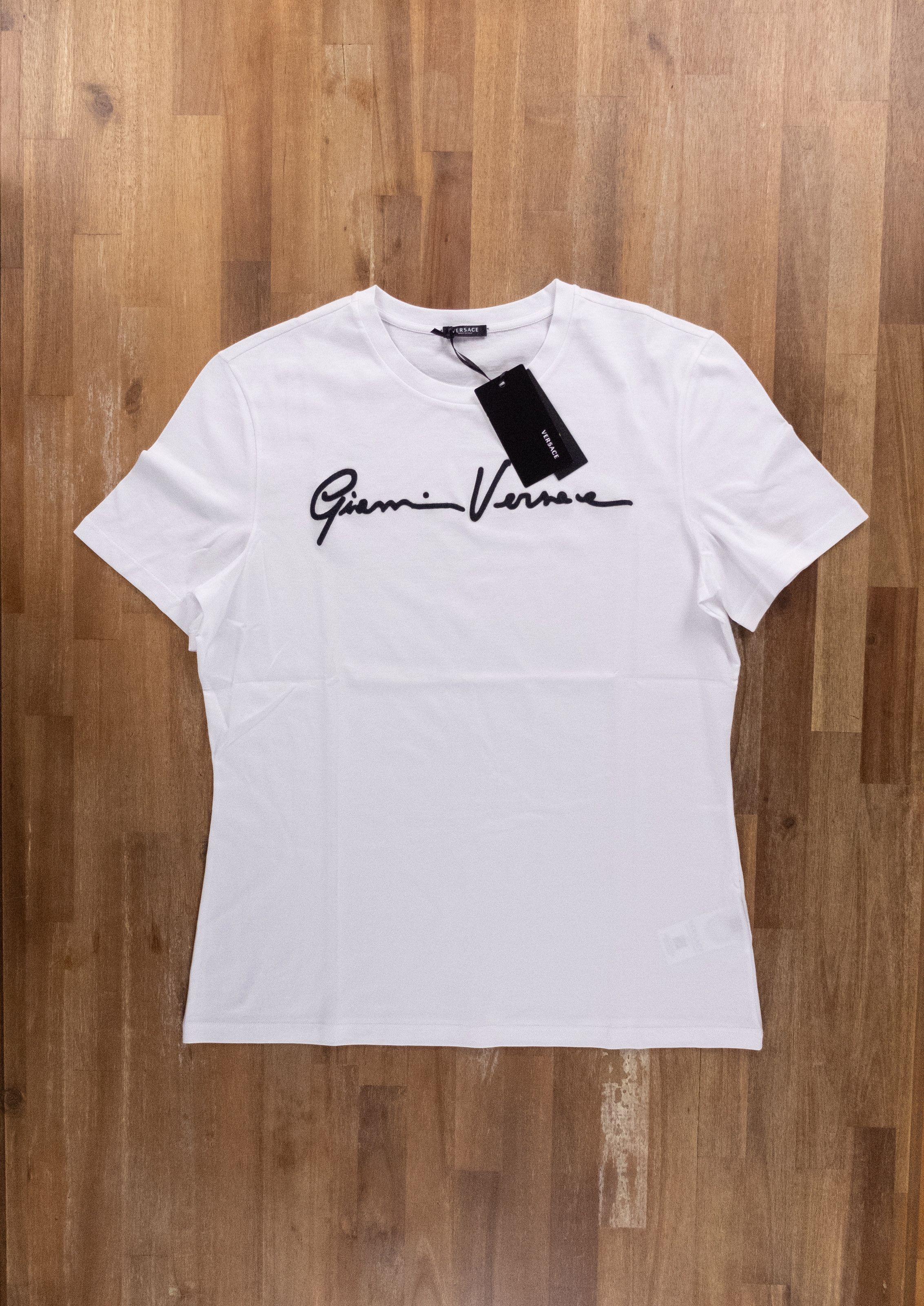 Versace VERSACE white Gianni Versace signature logo t-shirt 6 42 Size M / US 6-8 / IT 42-44 - 3 Thumbnail