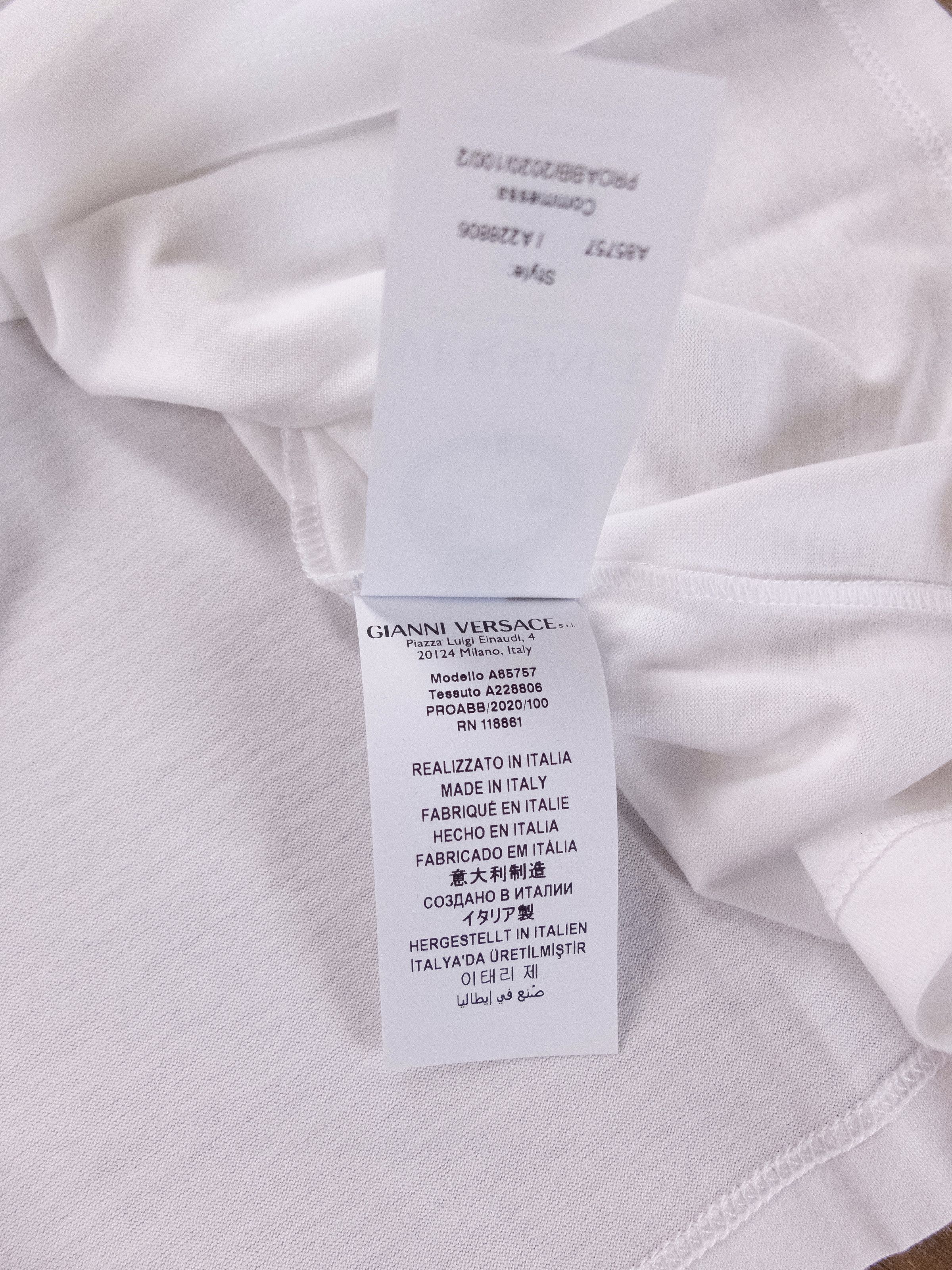 Versace VERSACE white Gianni Versace signature logo t-shirt 6 42 Size M / US 6-8 / IT 42-44 - 7 Thumbnail