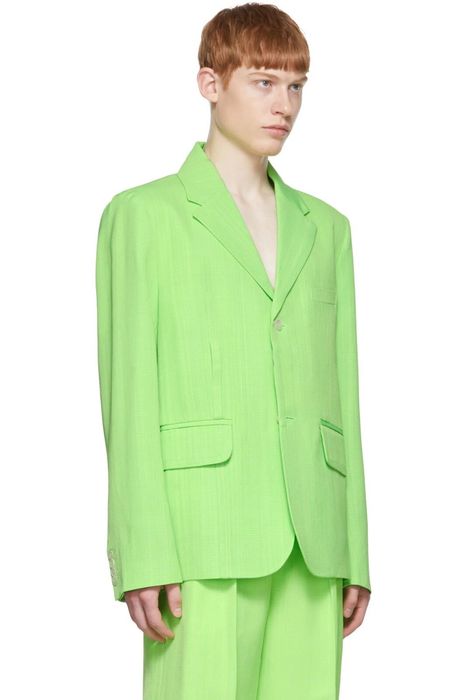 Jacquemus NEW 48 Green 'La Veste Bacio' Le Splash Silk Blazer Jacket ...