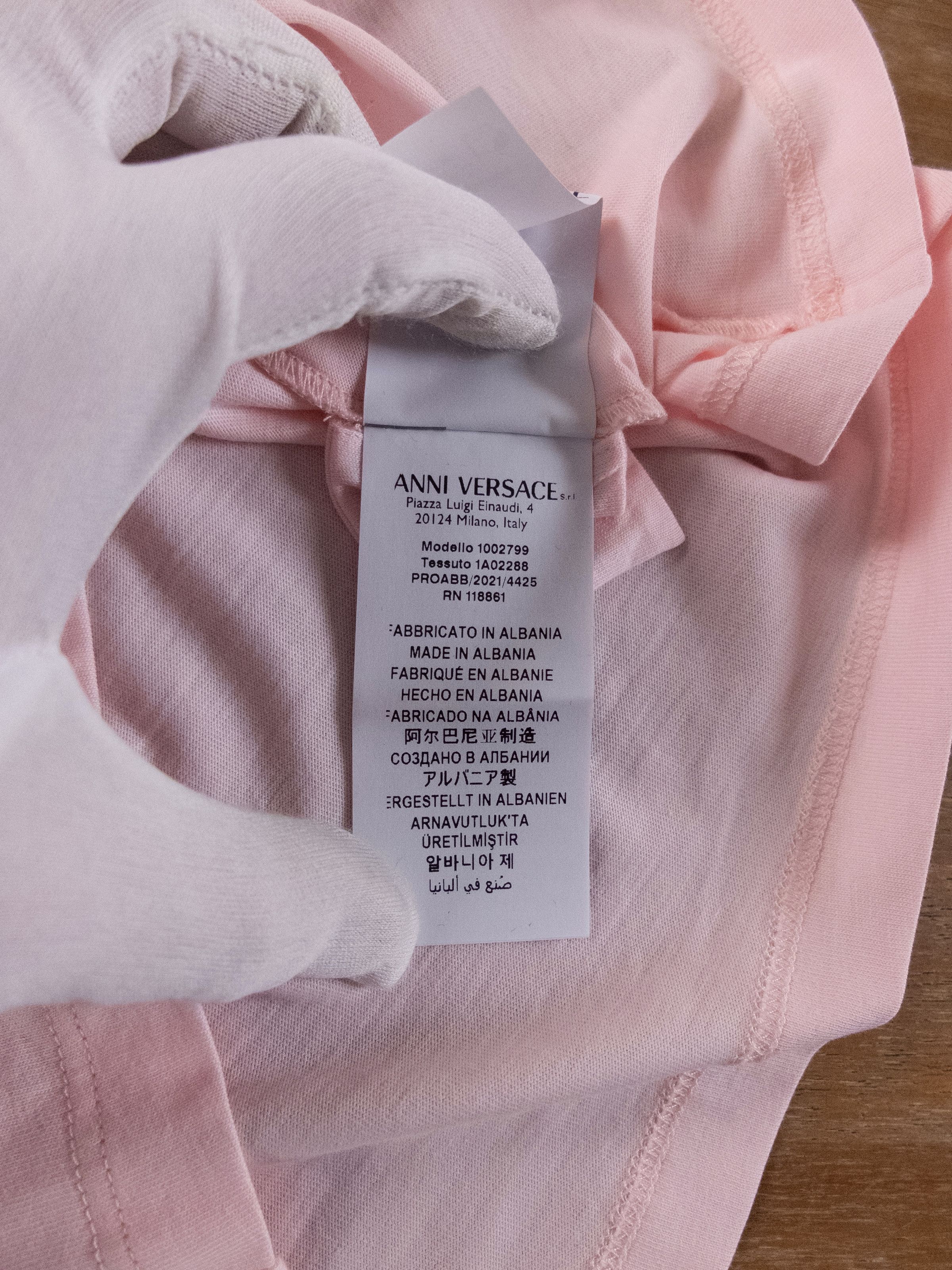 Versace VERSACE dusty pink logo and stoned emblem t-shirt 6 42 Size M / US 6-8 / IT 42-44 - 5 Thumbnail