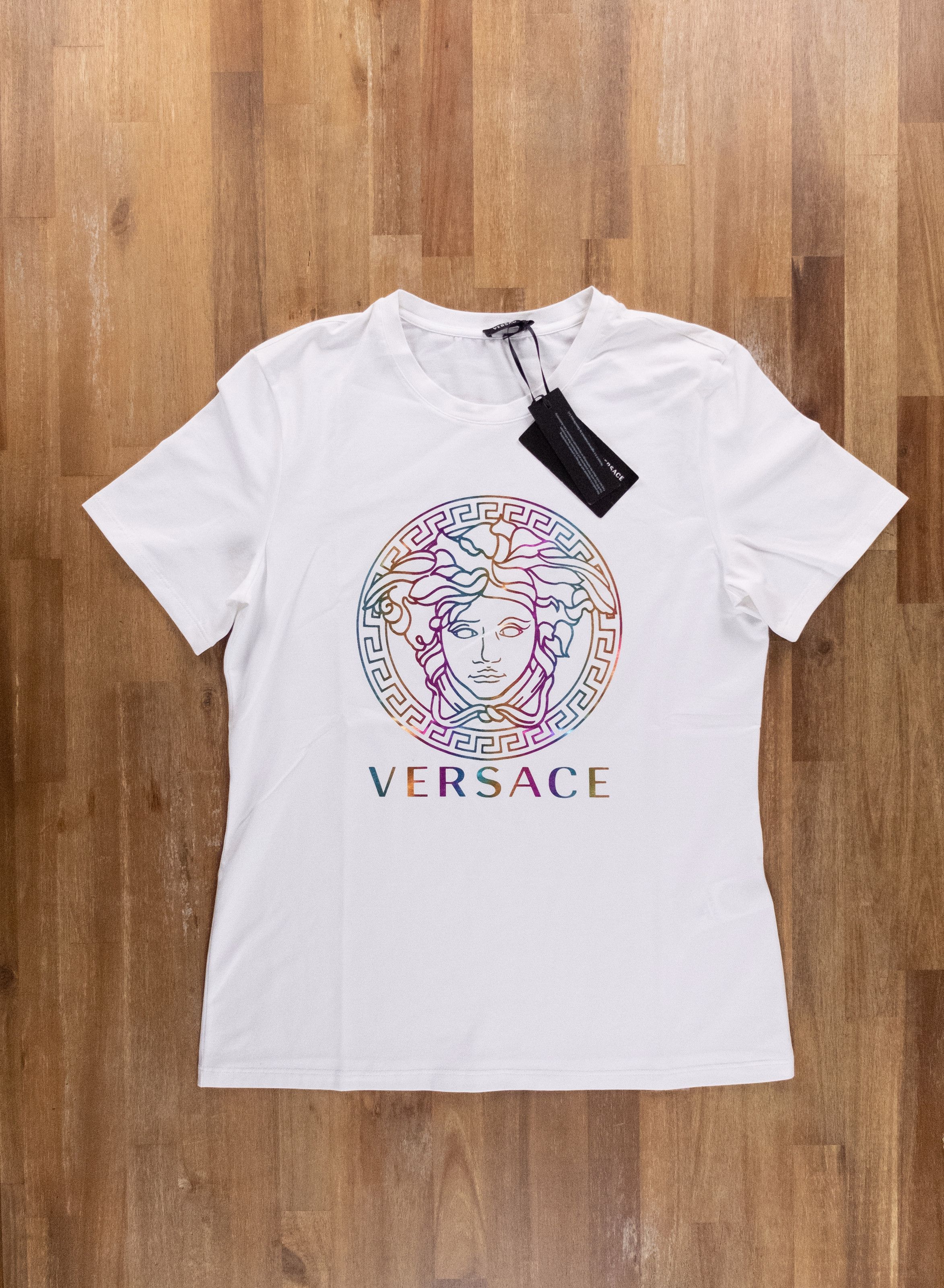 Versace VERSACE white rainbow Medusa logo head t-shirt 42 Size M / US 6-8 / IT 42-44 - 1 Thumbnail