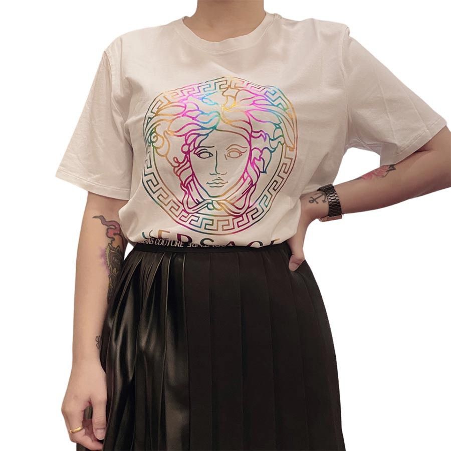 Versace VERSACE white rainbow Medusa logo head t-shirt 42 Size M / US 6-8 / IT 42-44 - 2 Thumbnail