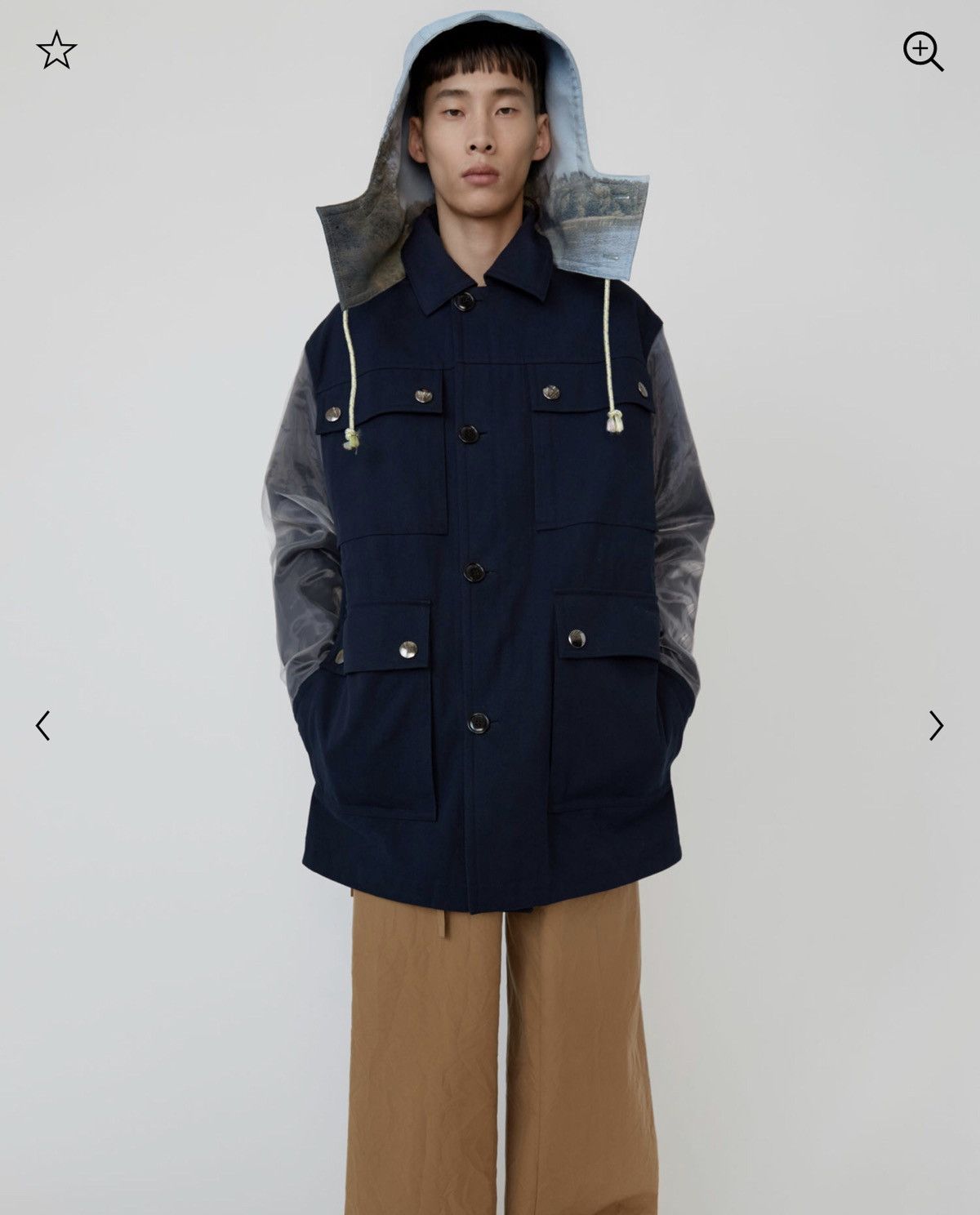 Acne Studios NEW sz46 Two Tone Landscape Navy Parka Coat Jacket Size US S / EU 44-46 / 1 - 2 Thumbnail