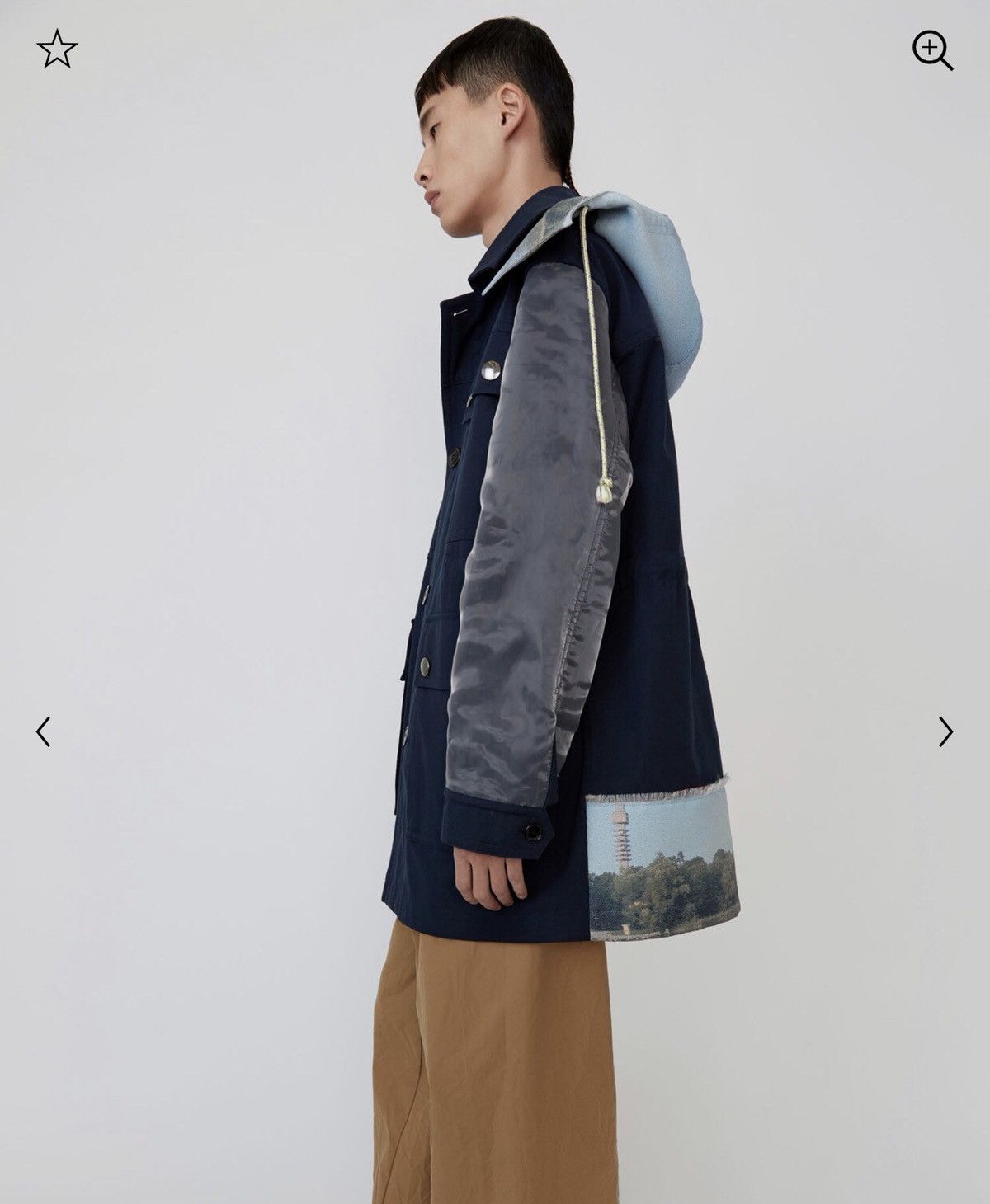 Acne Studios NEW sz46 Two Tone Landscape Navy Parka Coat Jacket Size US S / EU 44-46 / 1 - 1 Thumbnail