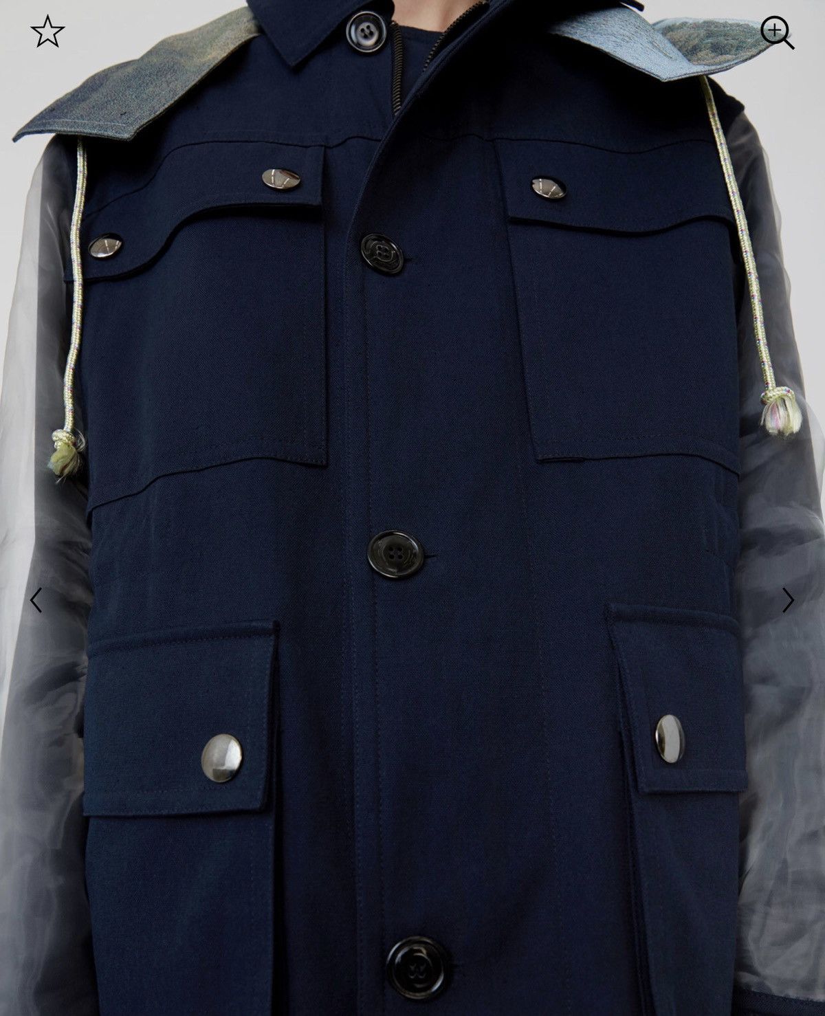 Acne Studios NEW sz46 Two Tone Landscape Navy Parka Coat Jacket Size US S / EU 44-46 / 1 - 5 Thumbnail