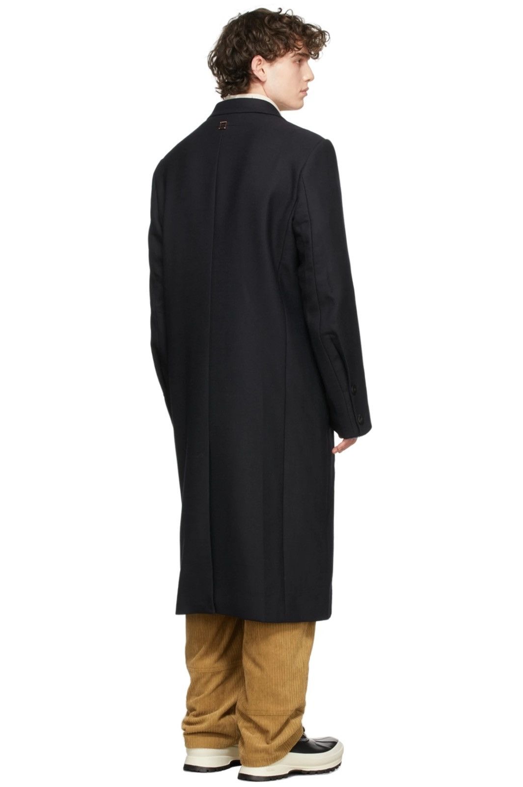 Wooyoungmi NEW 50 Navy Wool Cashmere Hidden Placket Oversized Long Coat Size US M / EU 48-50 / 2 - 4 Thumbnail