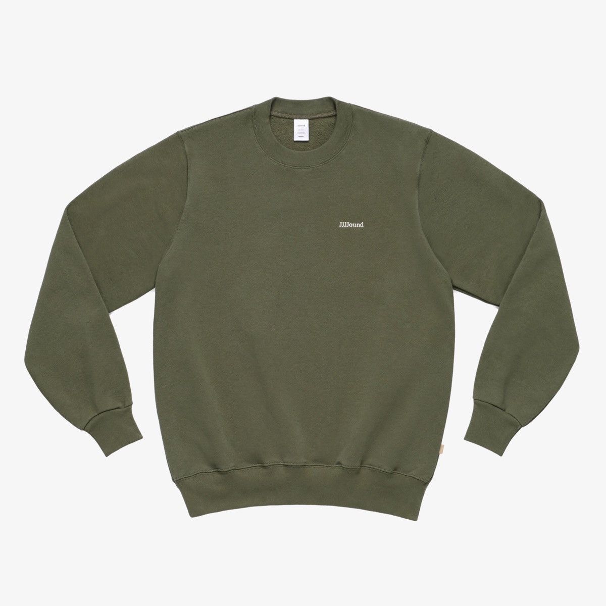 image of Jjjjound New Ss20 J/95 Utility Olive Green Crewneck Sweatshirt Logo in Utility Green (Size XS)