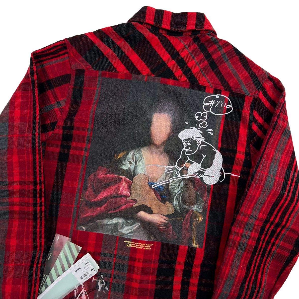 image of Off White Off-White Mariana De Silva Flannel Shirt in Red, Men's (Size Small)