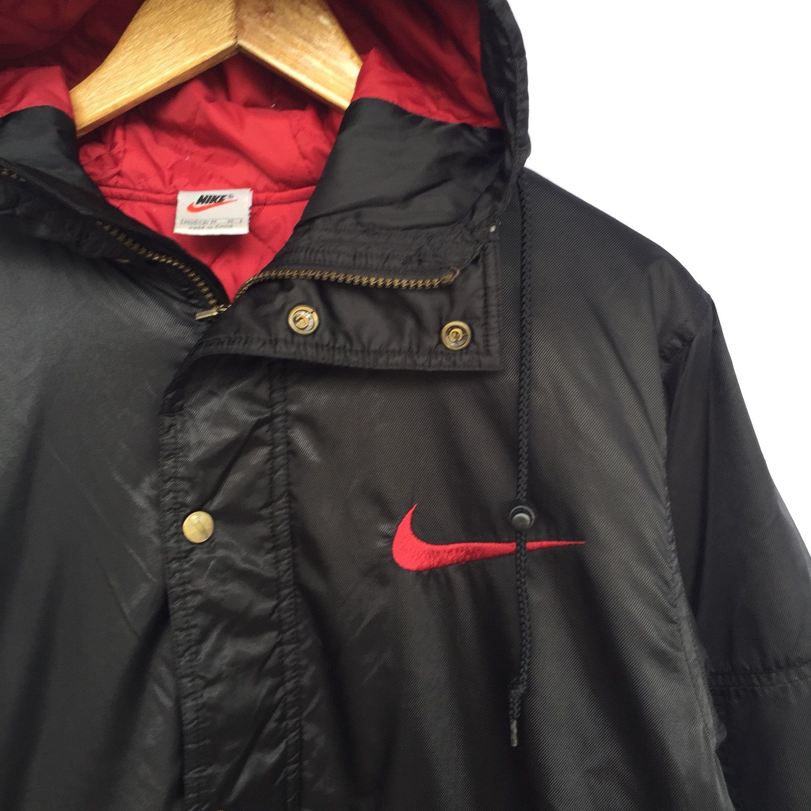 Nike DOPE🔥90s Nike Swoosh Logo Hood Sherpa Lining Coat Size US M / EU 48-50 / 2 - 4 Thumbnail