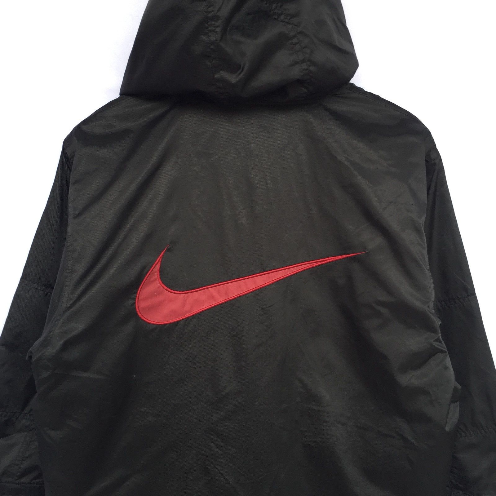 Nike DOPE🔥90s Nike Swoosh Logo Hood Sherpa Lining Coat Size US M / EU 48-50 / 2 - 9 Thumbnail