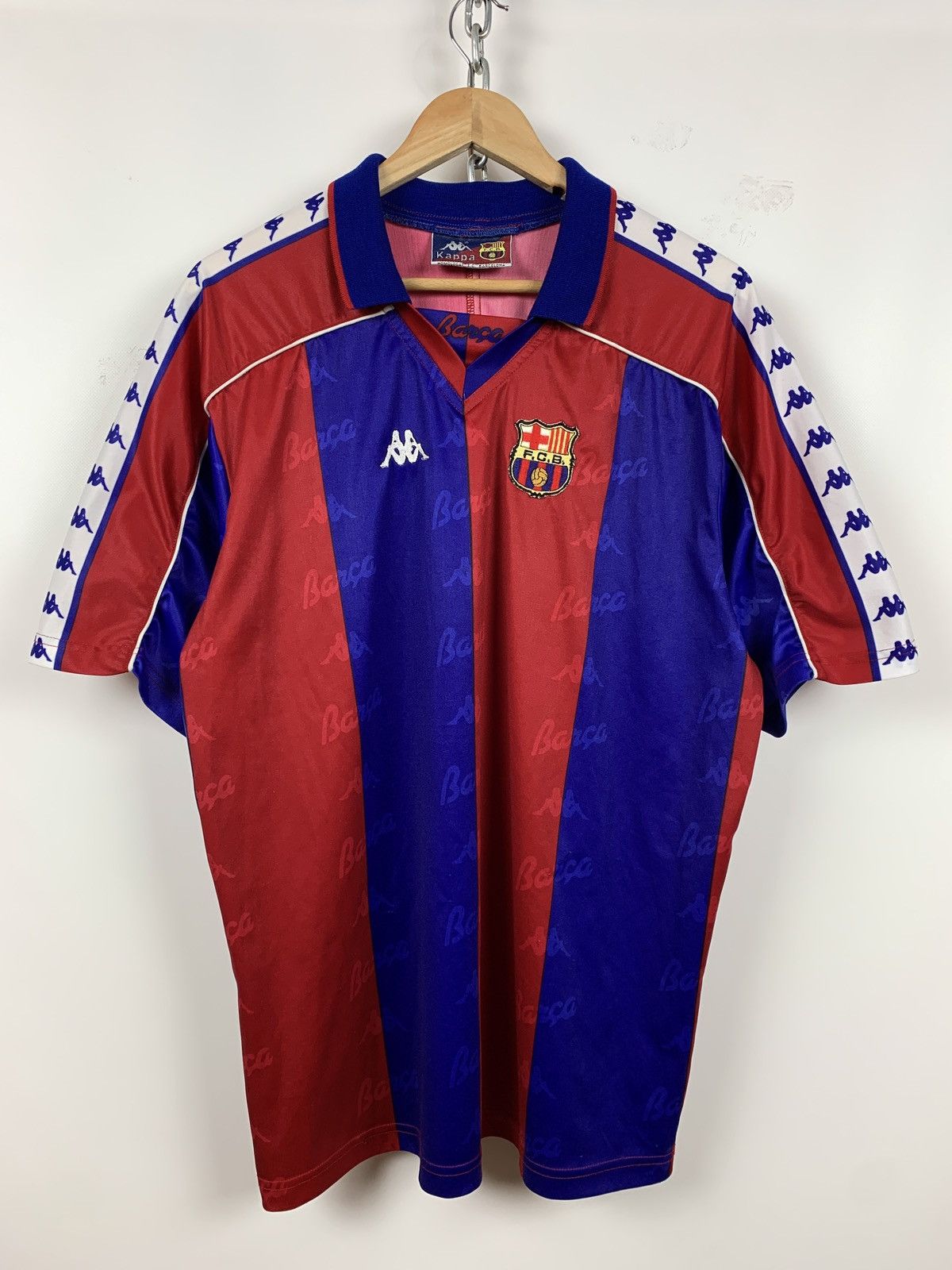 Pre-owned Kappa X Soccer Jersey 1996/97 Vintage Kappa Fc Barcelona Anderson Soccer Jersey In Red/blue