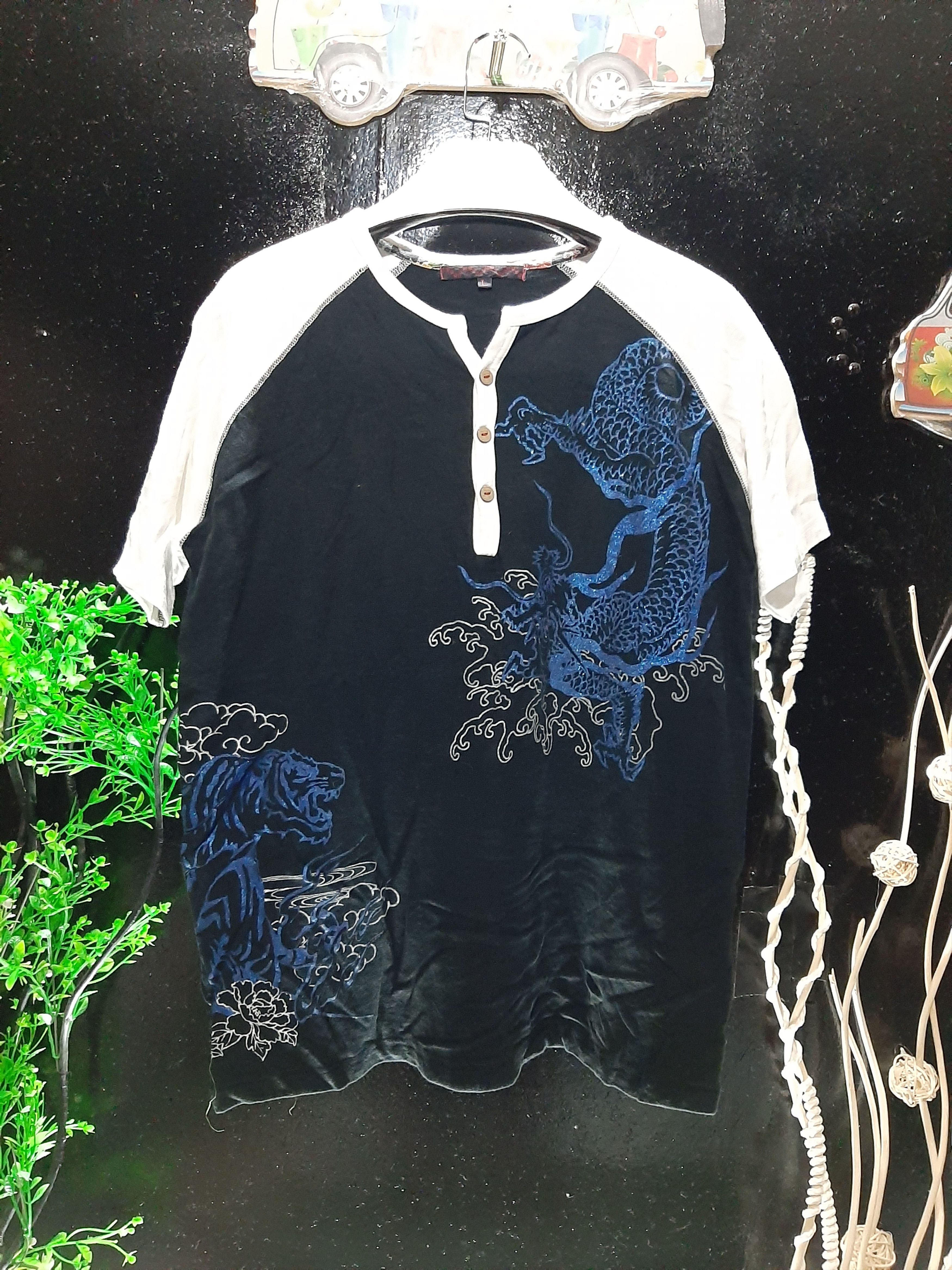 Japanese Brand JAPANESE SUKAJAN DRAGON VS TIGER MOTIF SHIRT Size US M / EU 48-50 / 2 - 1 Thumbnail