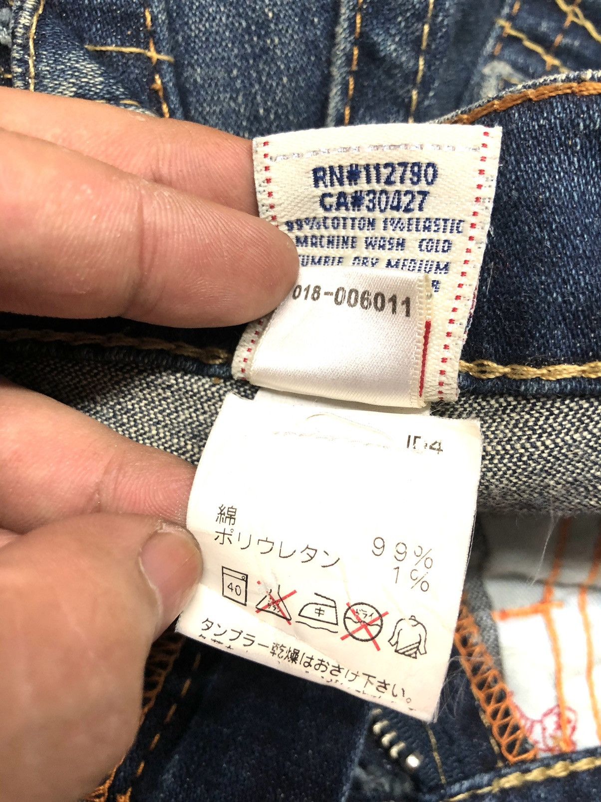 True Religion × Vintage VINTAGE TRUE RELIGION JOEY BLUE WASH DISSTRESSED DENIM Size US 27 - 15 Thumbnail