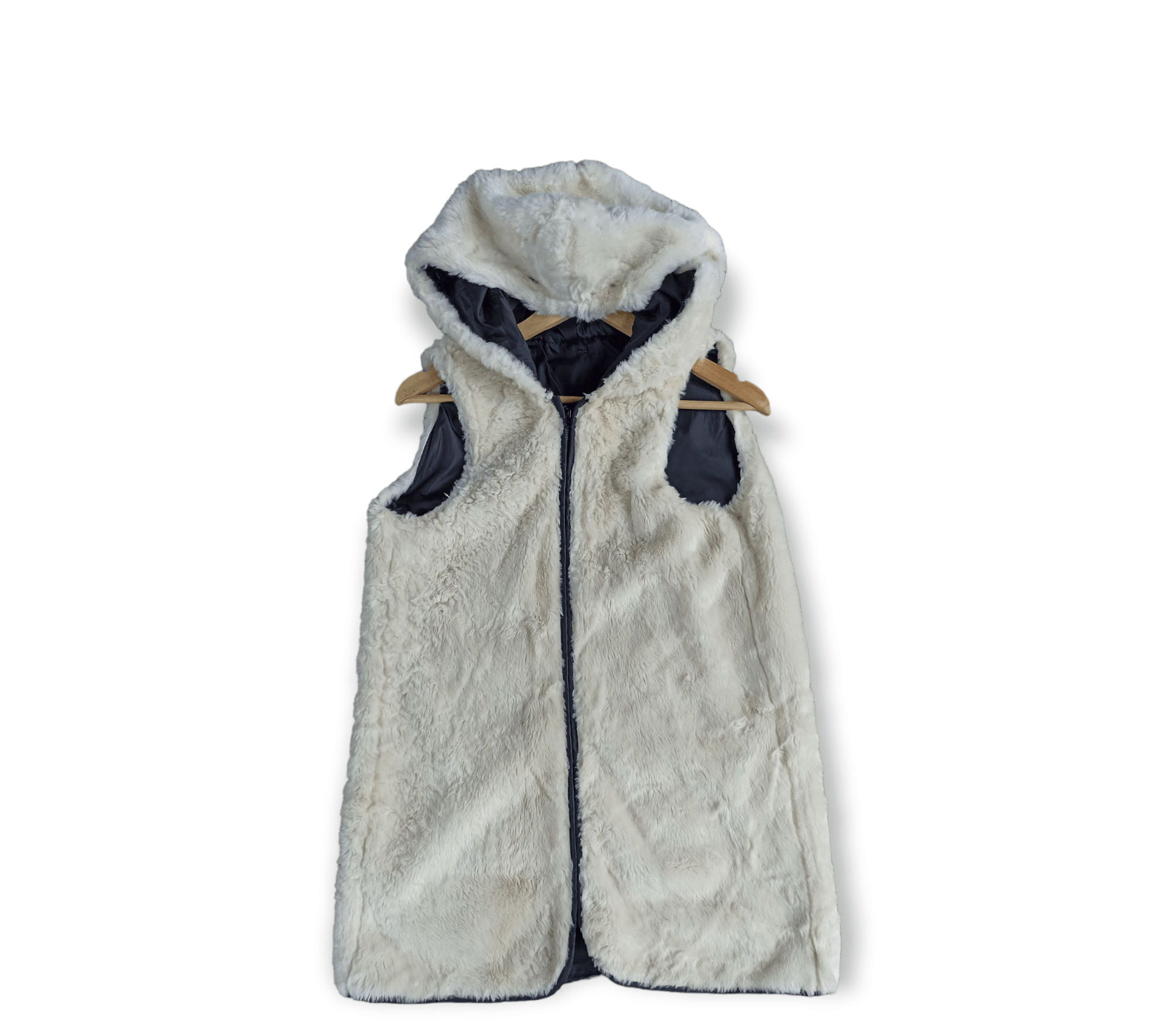 Japanese Brand Japan brand Faux fur Sleeve less Jacket Hoodie Size L / US 10 / IT 46 - 1 Thumbnail