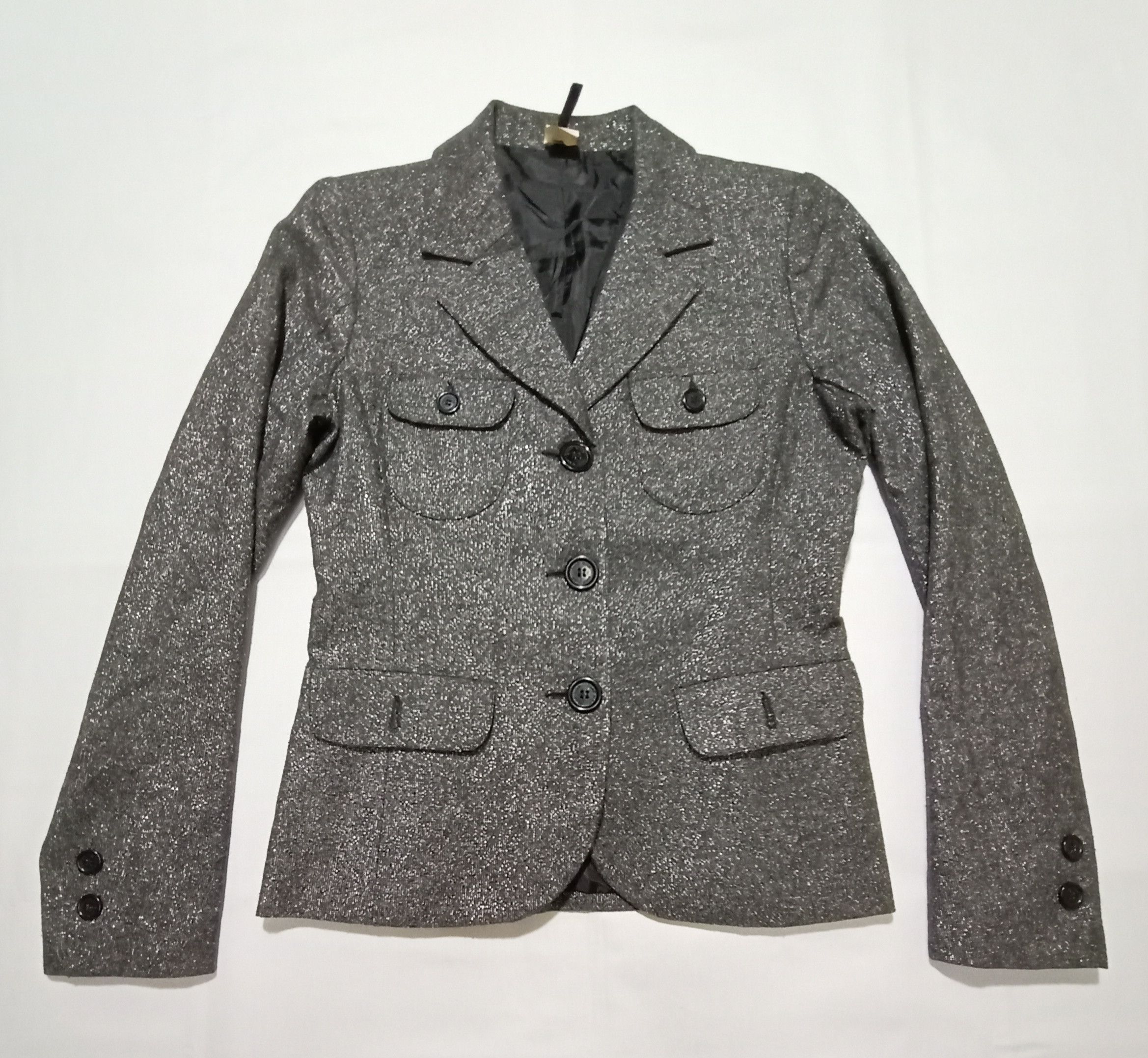 image of Issey Miyake Naf Naf Blazer Coat Jacket Made In France in Grey, Women's (Size Small)