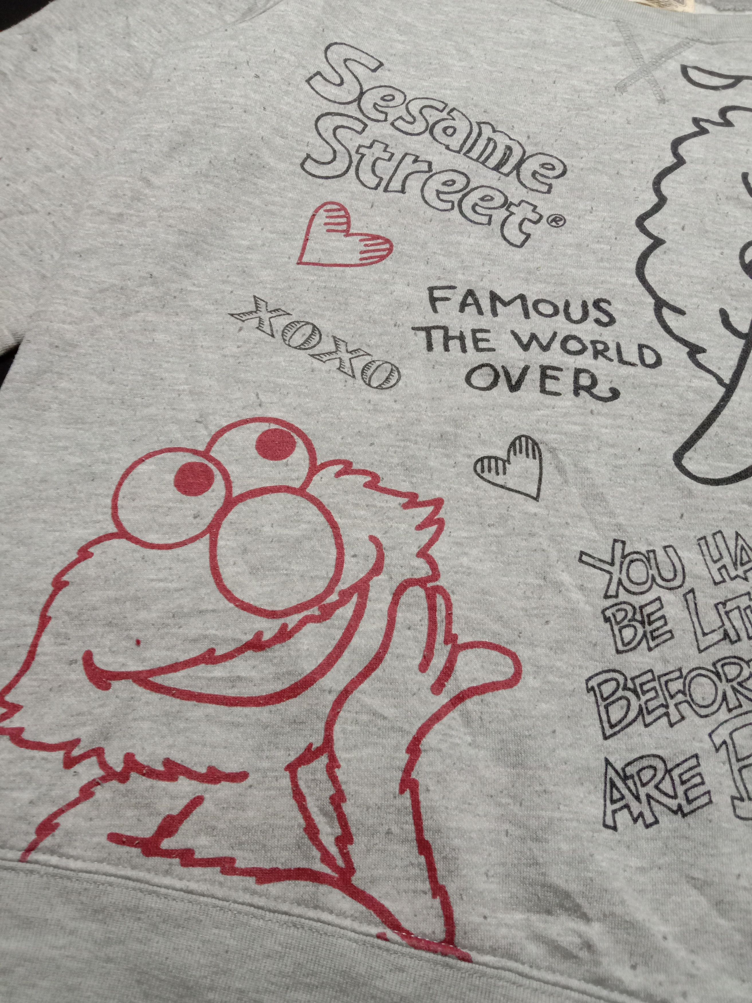 Cartoon Network Sesame Street X Elmo And Big Bird Sweatshirts Gray Color Size M / US 6-8 / IT 42-44 - 5 Thumbnail