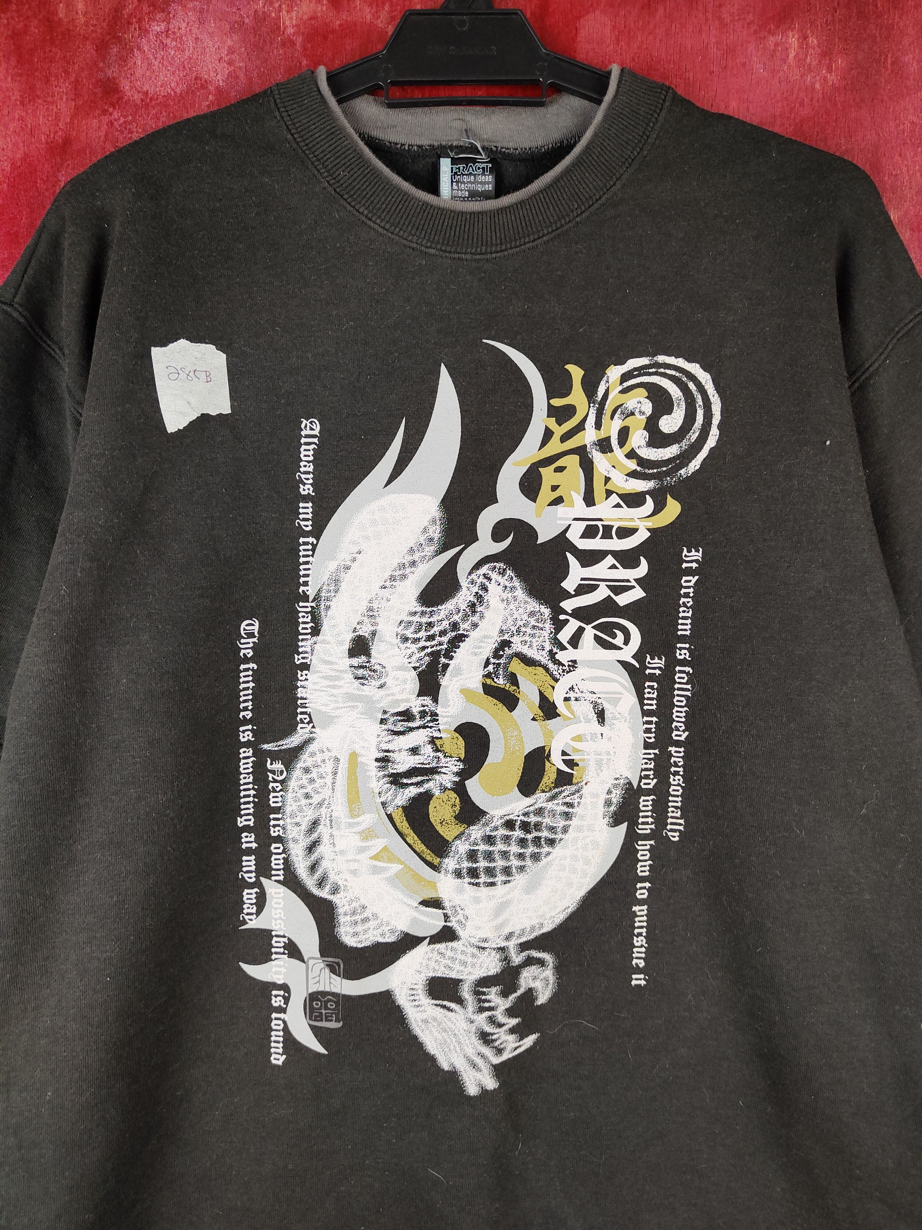 Japanese Brand Pract Dragon japan Black Sweatshirt #285B Size US L / EU 52-54 / 3 - 2 Thumbnail