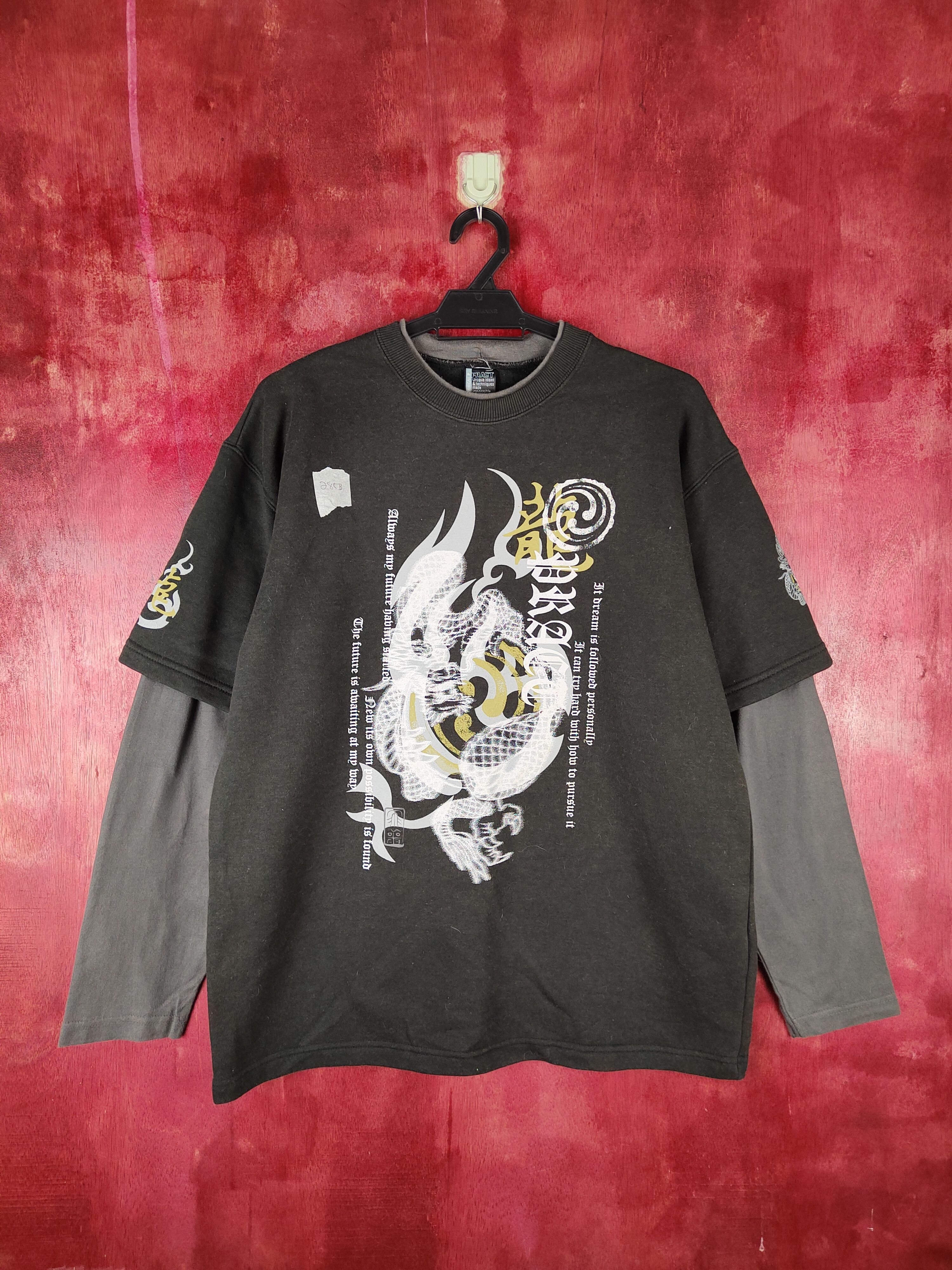 Japanese Brand Pract Dragon japan Black Sweatshirt #285B Size US L / EU 52-54 / 3 - 1 Thumbnail
