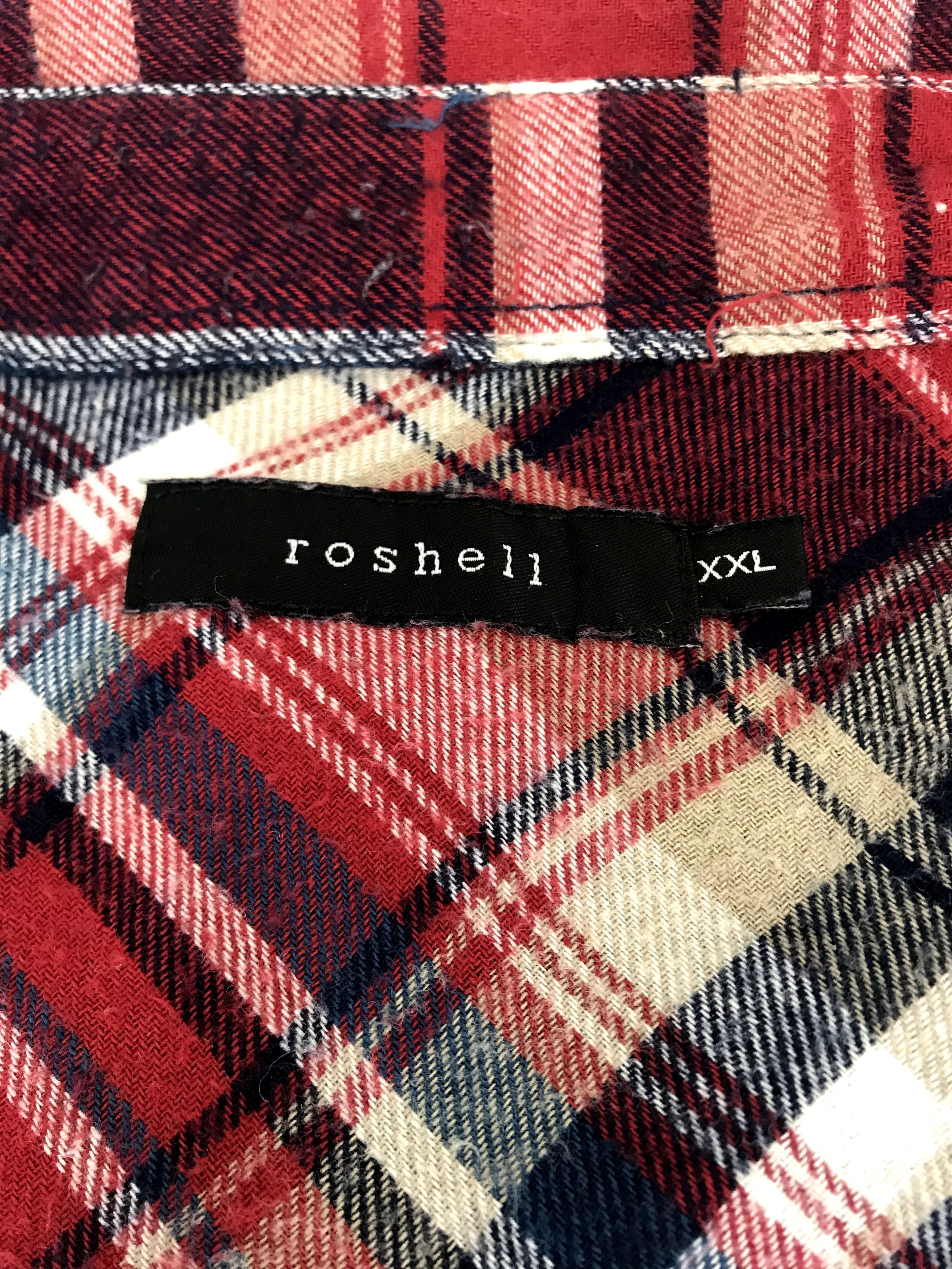 Flannel Vintage Style Roshell Flannel Shirt Shadow Plaid Check Size US L / EU 52-54 / 3 - 6 Thumbnail