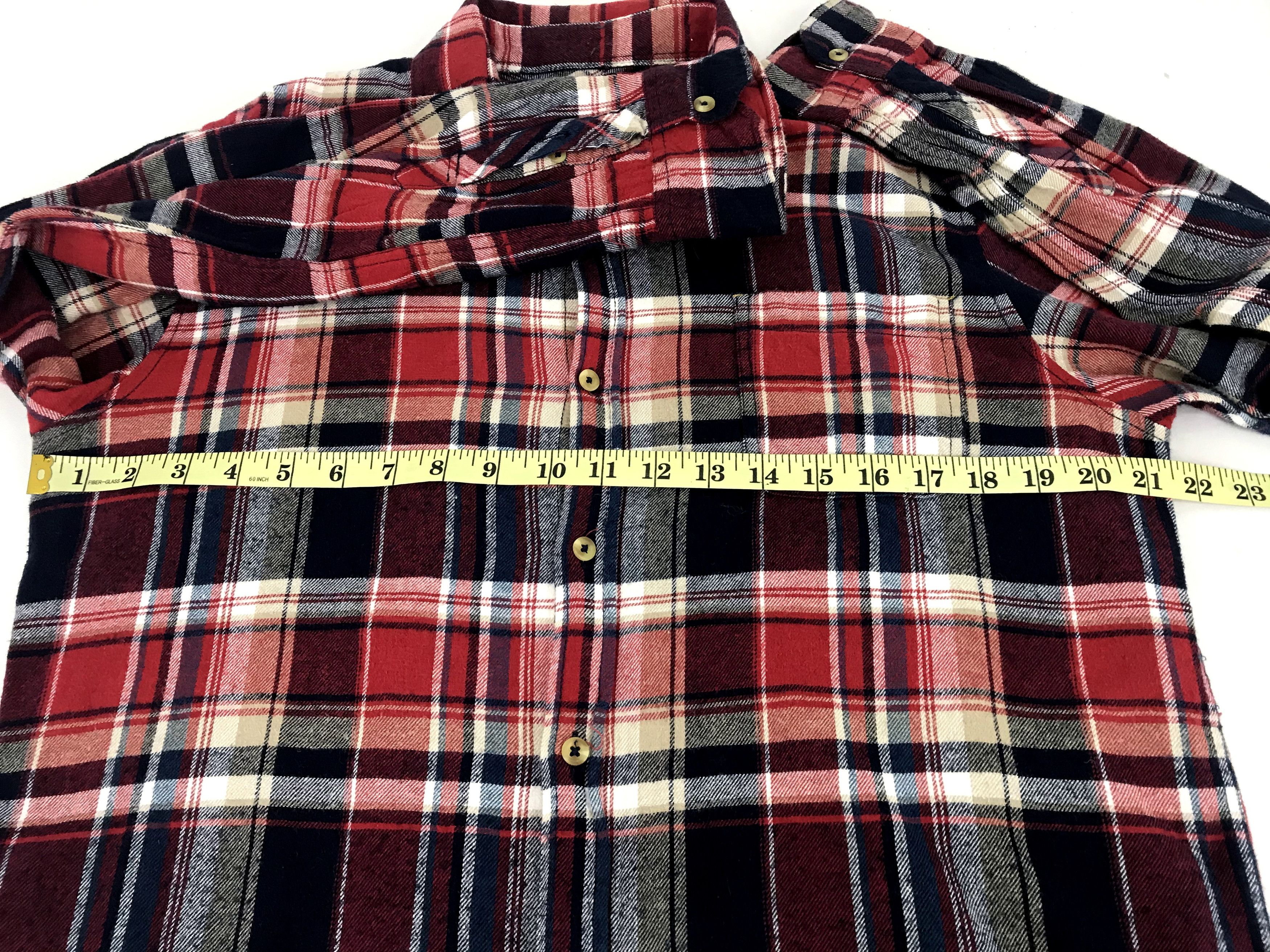 Flannel Vintage Style Roshell Flannel Shirt Shadow Plaid Check Size US L / EU 52-54 / 3 - 9 Thumbnail